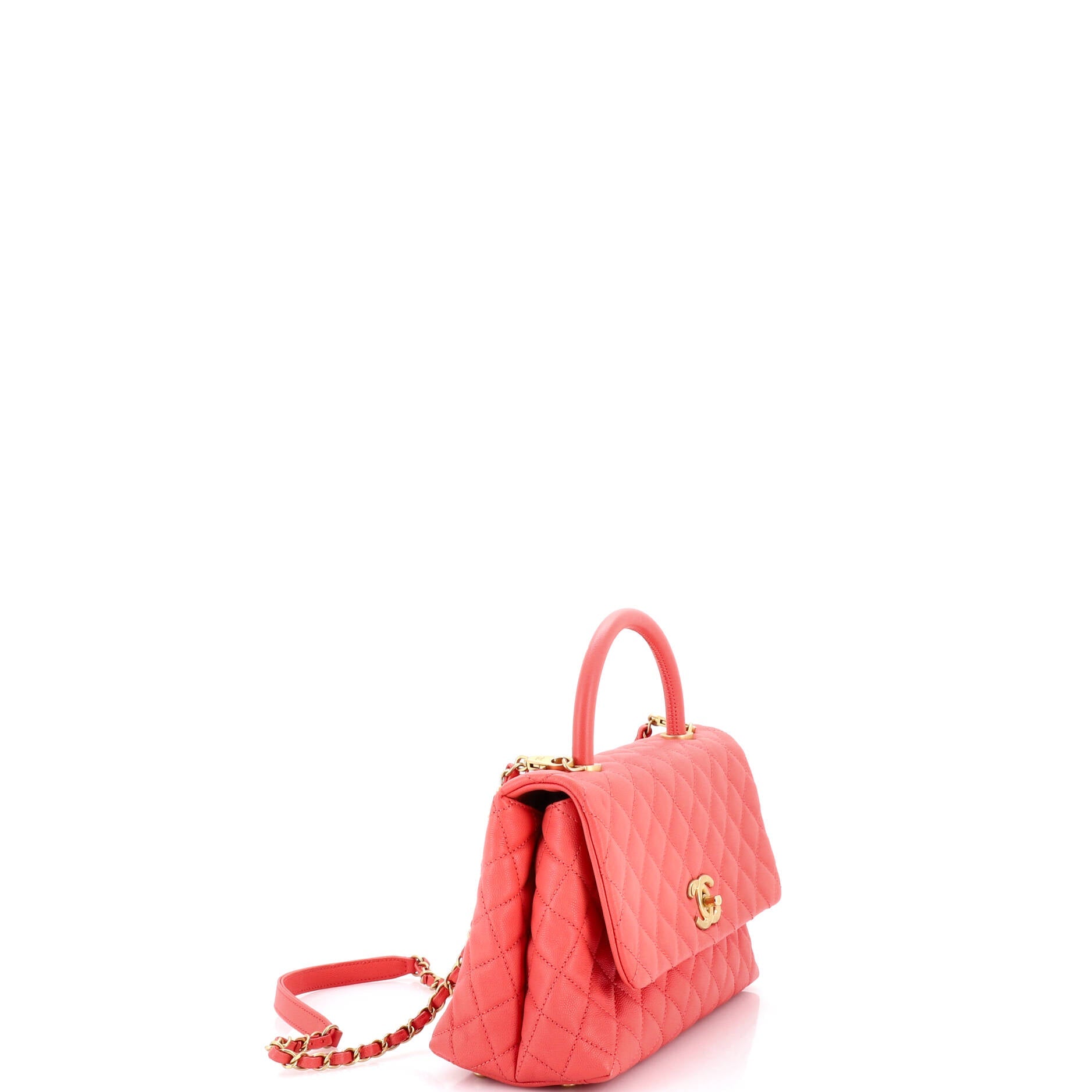 Coco Top Handle Bag Quilted Caviar Small