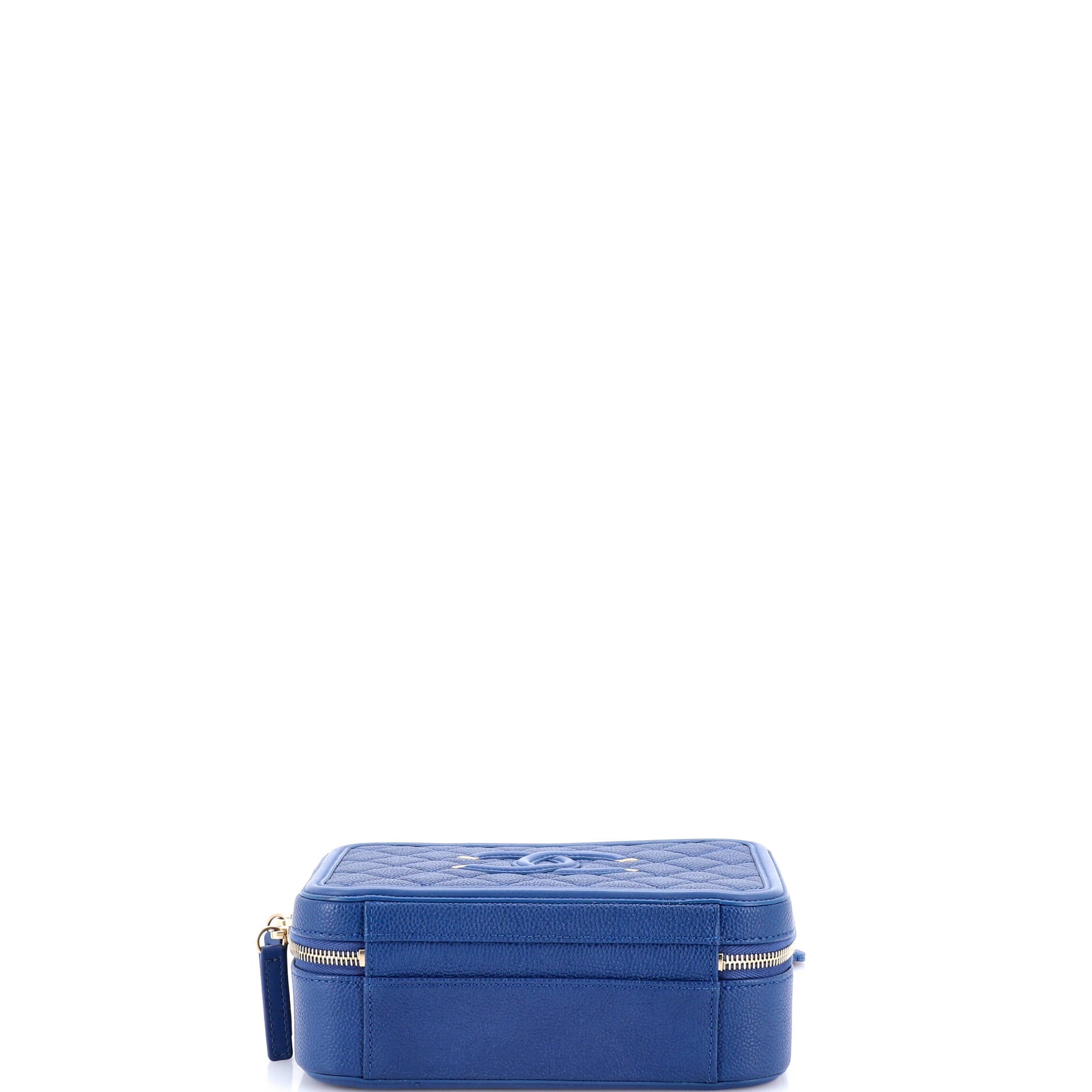Filigree Vanity Case Quilted Caviar Medium