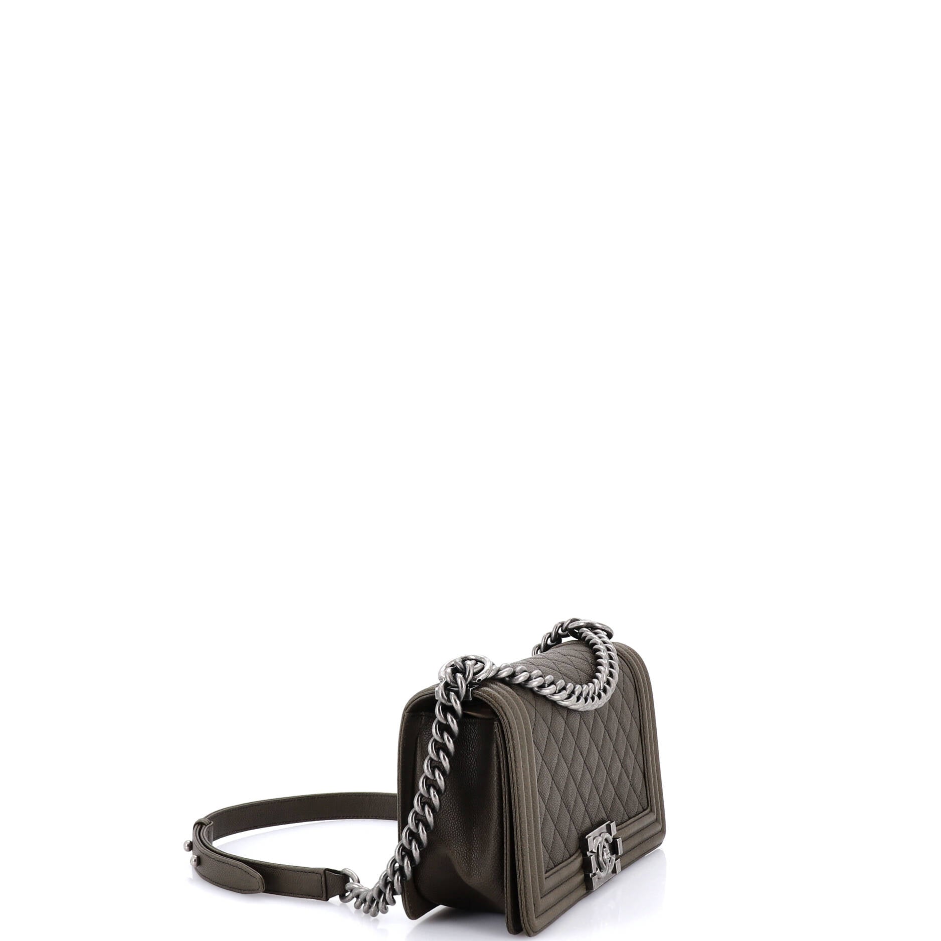 Boy Flap Bag Quilted Caviar Old Medium