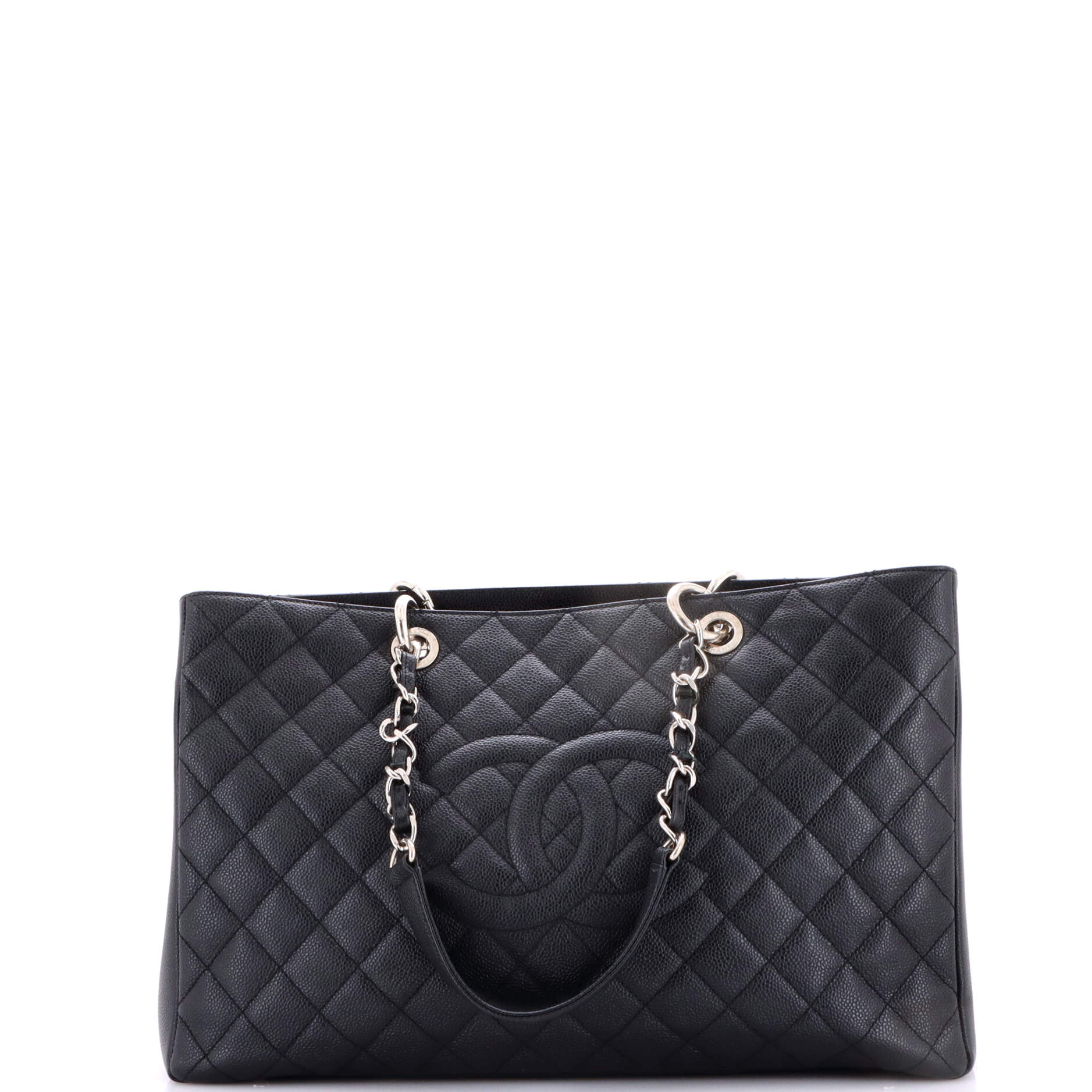 Grand Shopping Tote Quilted Caviar XL
