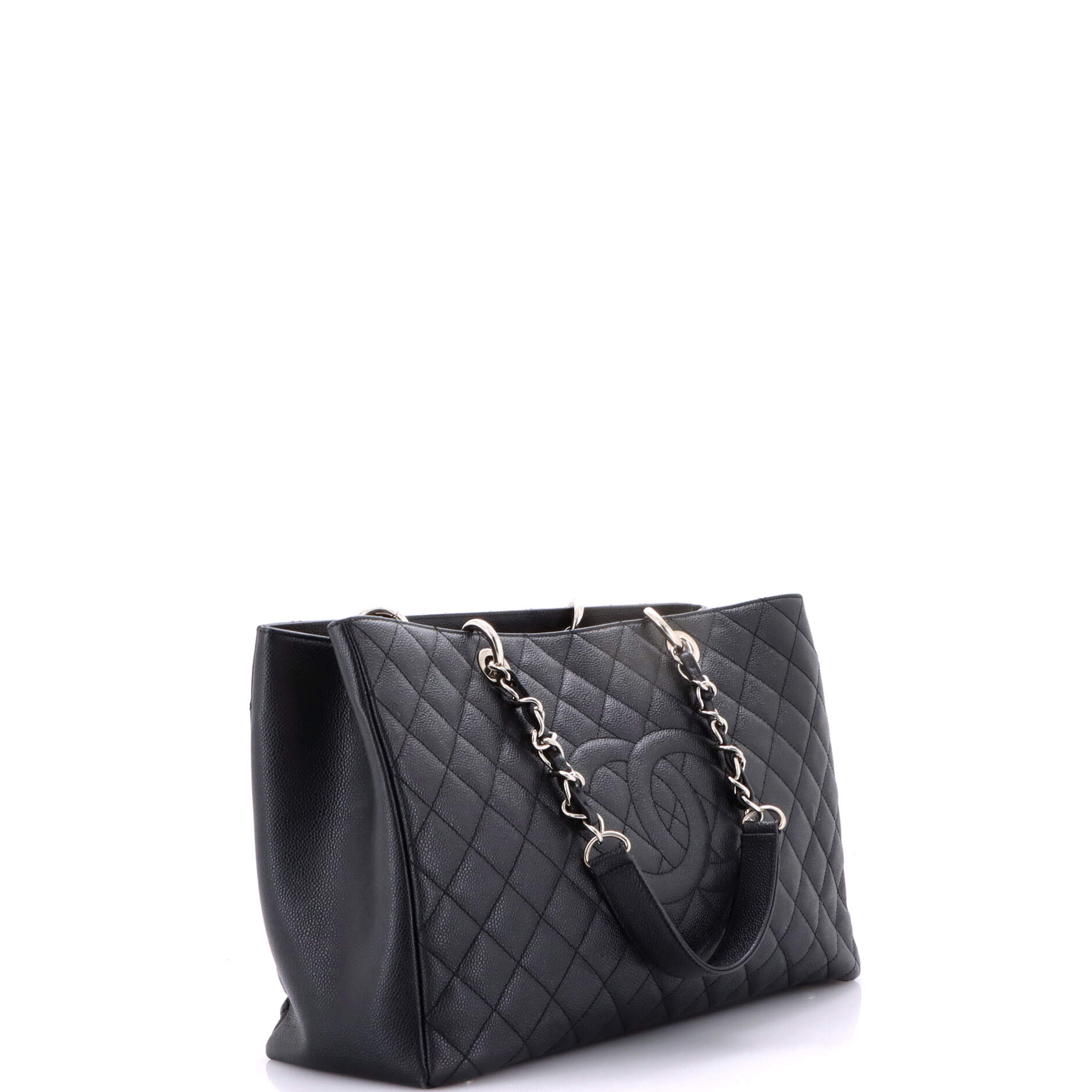 Grand Shopping Tote Quilted Caviar XL
