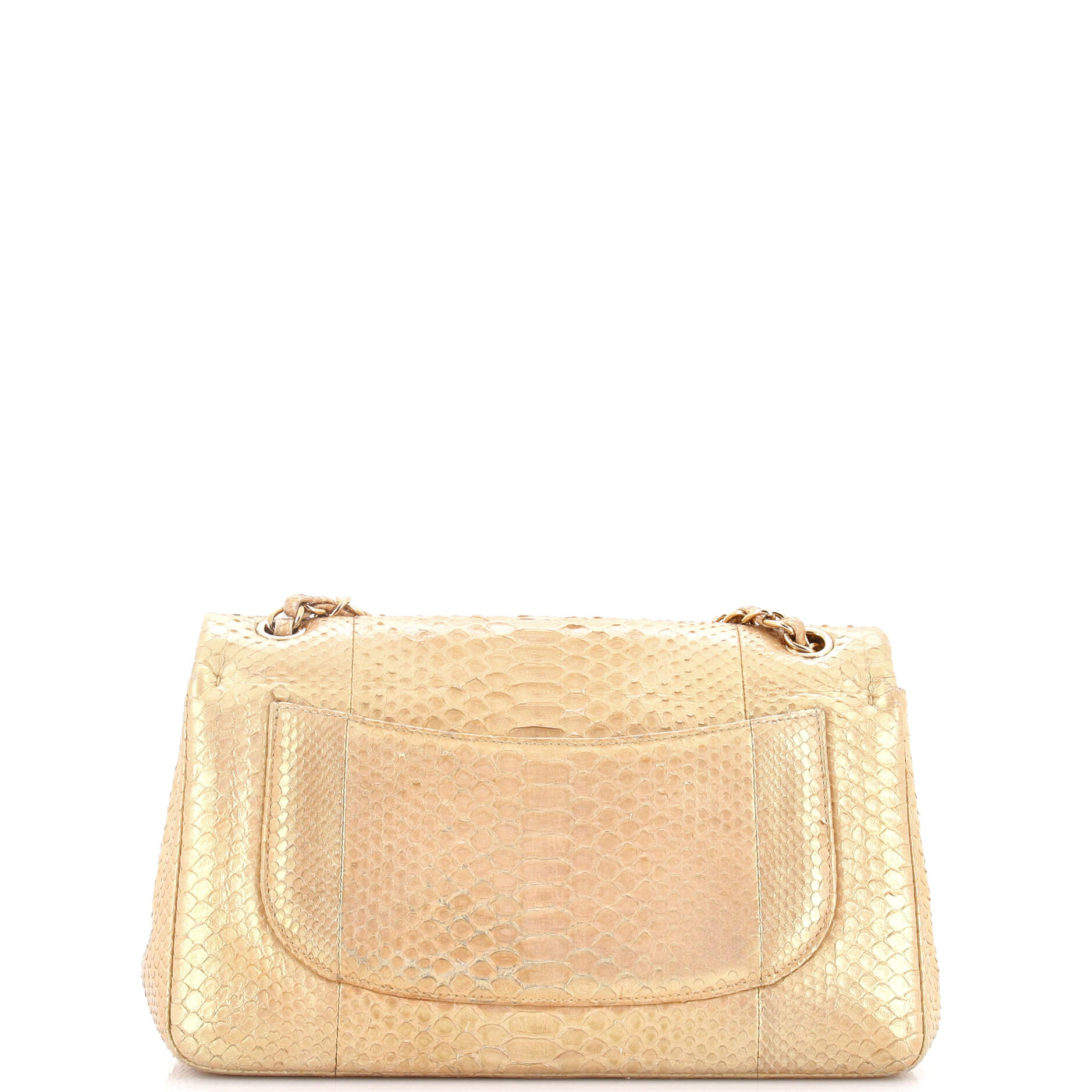 Classic Double Flap Bag Iridescent Python Jumbo