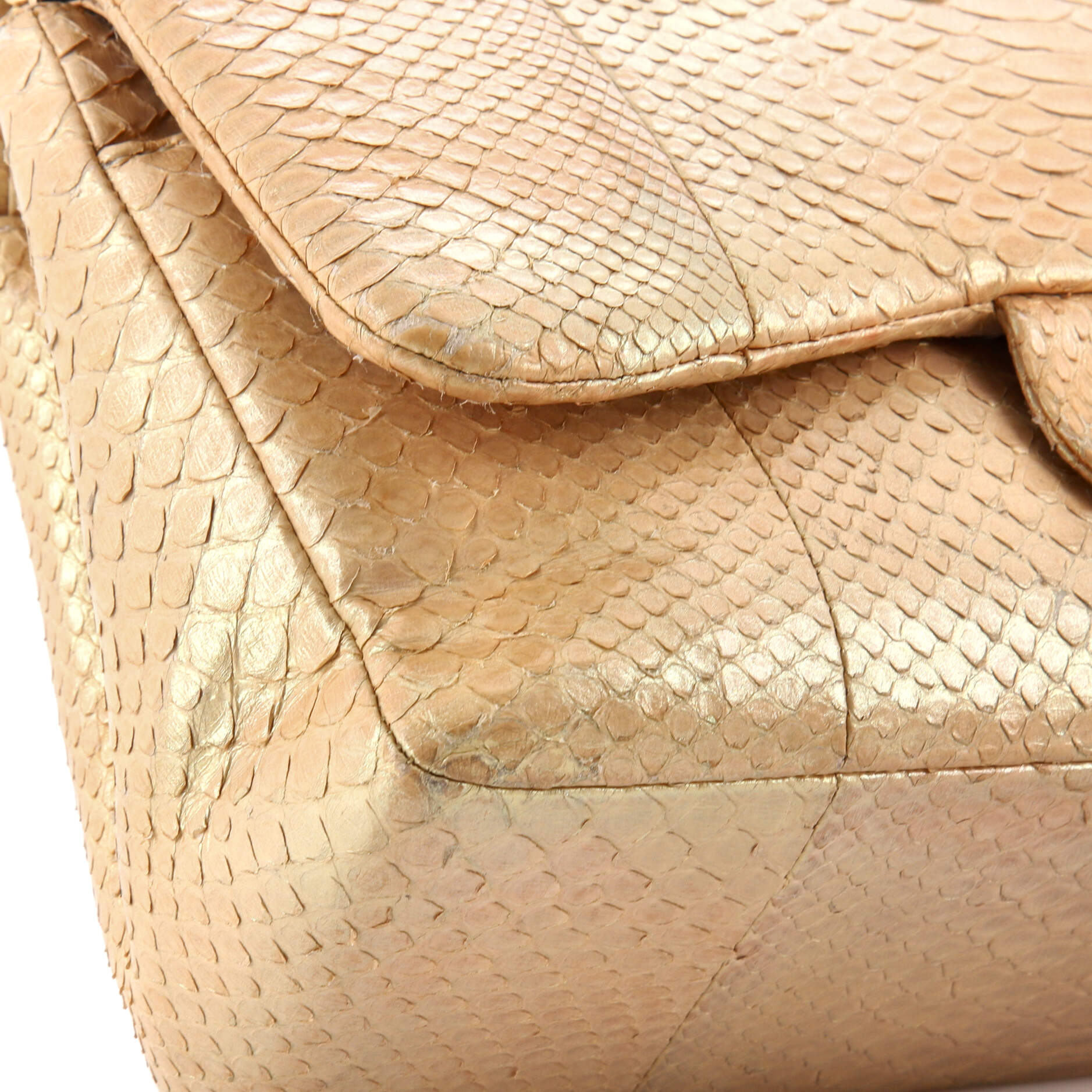 Classic Double Flap Bag Iridescent Python Jumbo