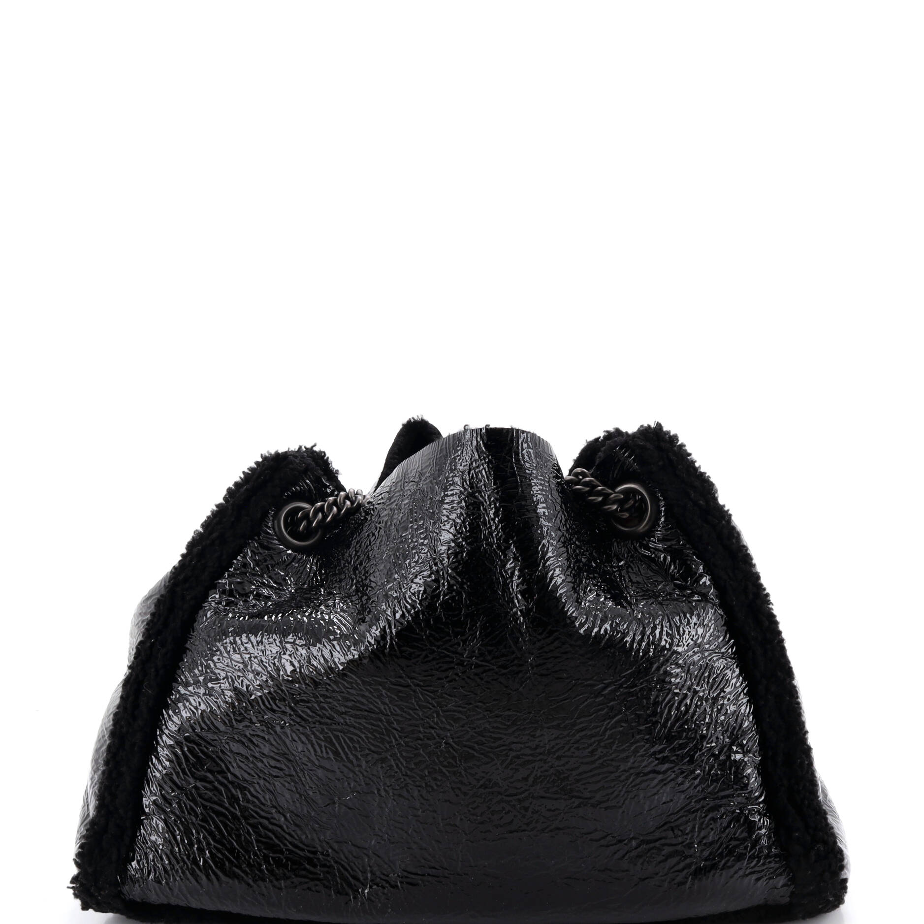 Soho Chain Strap Shoulder Bag Patent and Shearling Medium