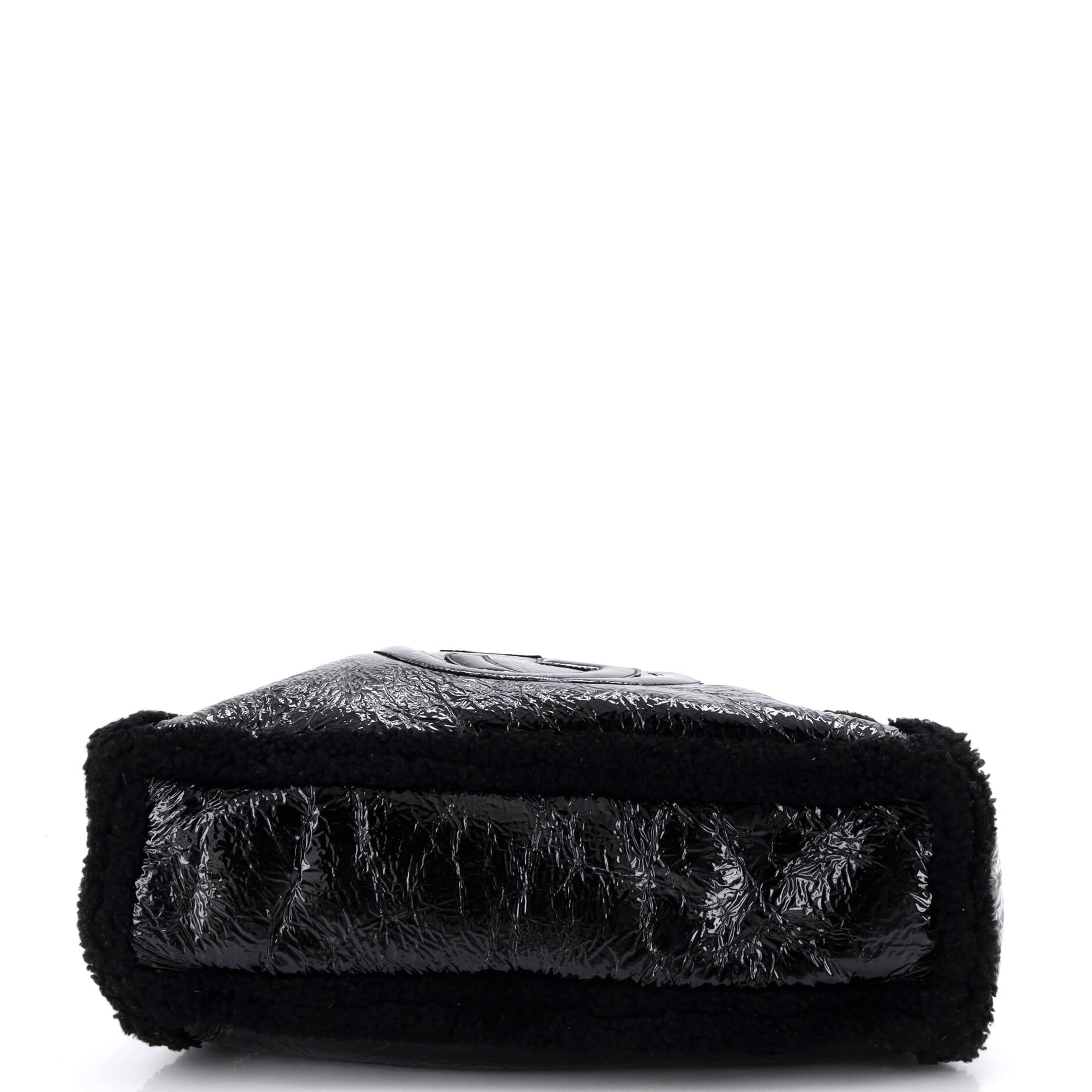 Soho Chain Strap Shoulder Bag Patent and Shearling Medium