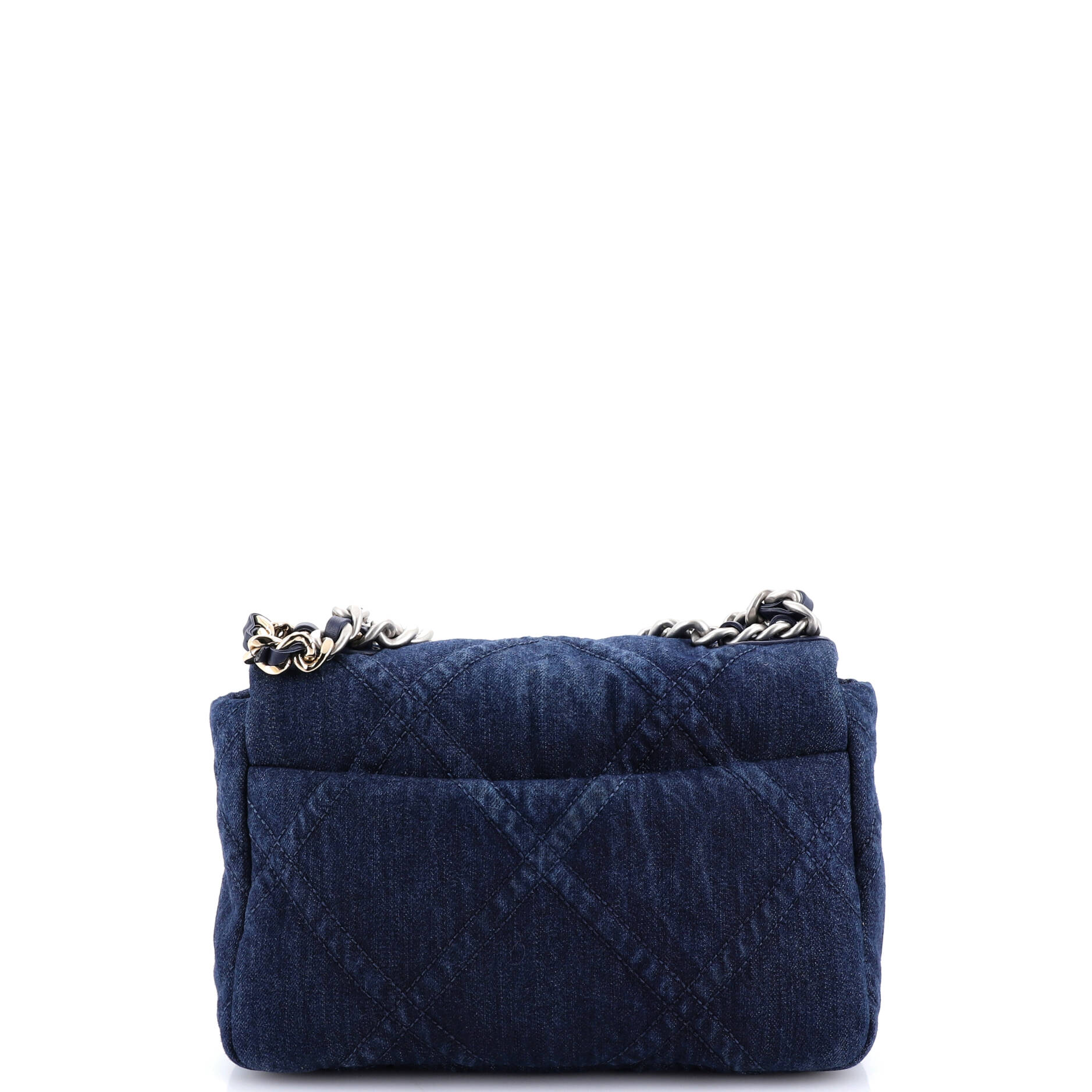 19 Flap Bag Quilted Denim Medium