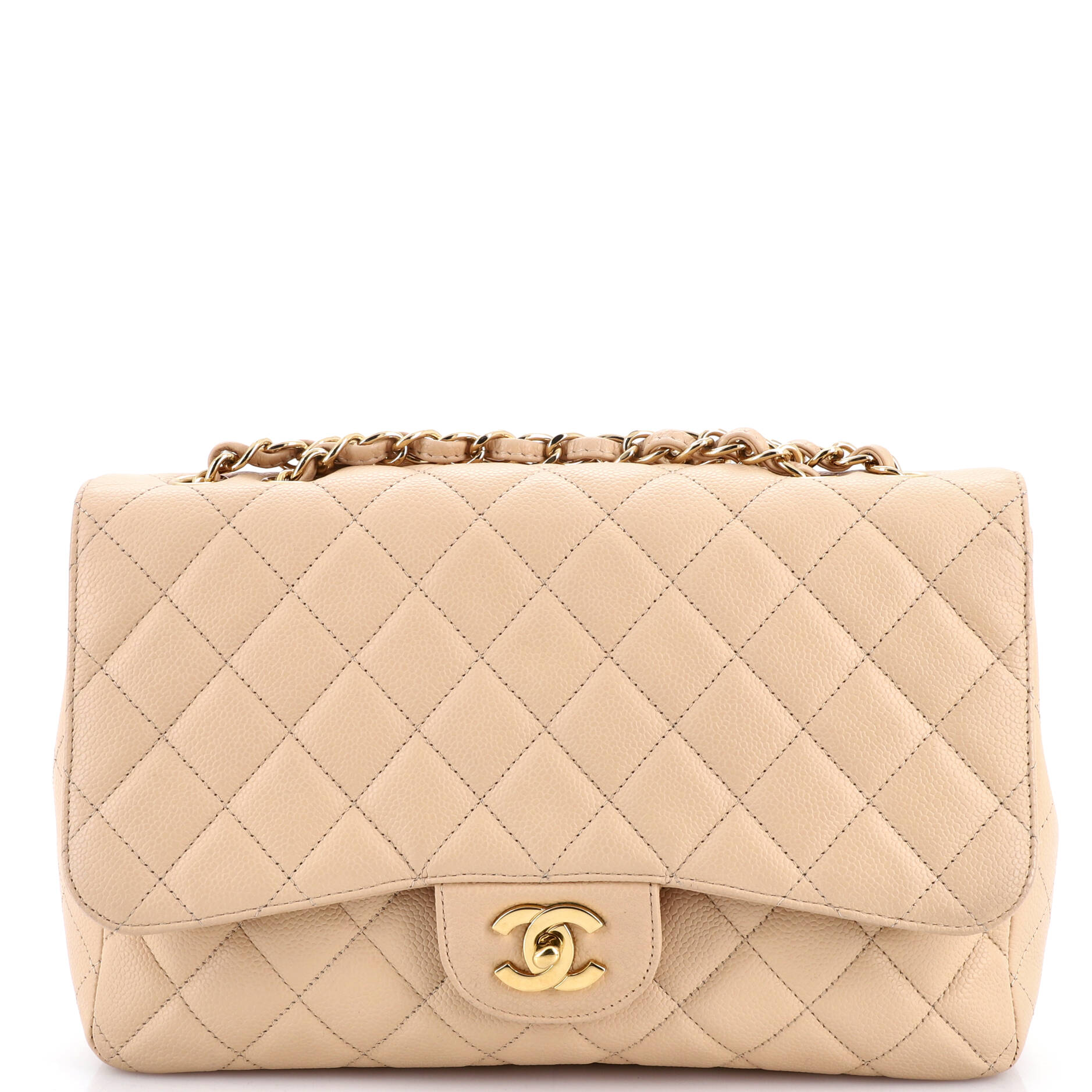 Classic Single Flap Bag Quilted Caviar Jumbo