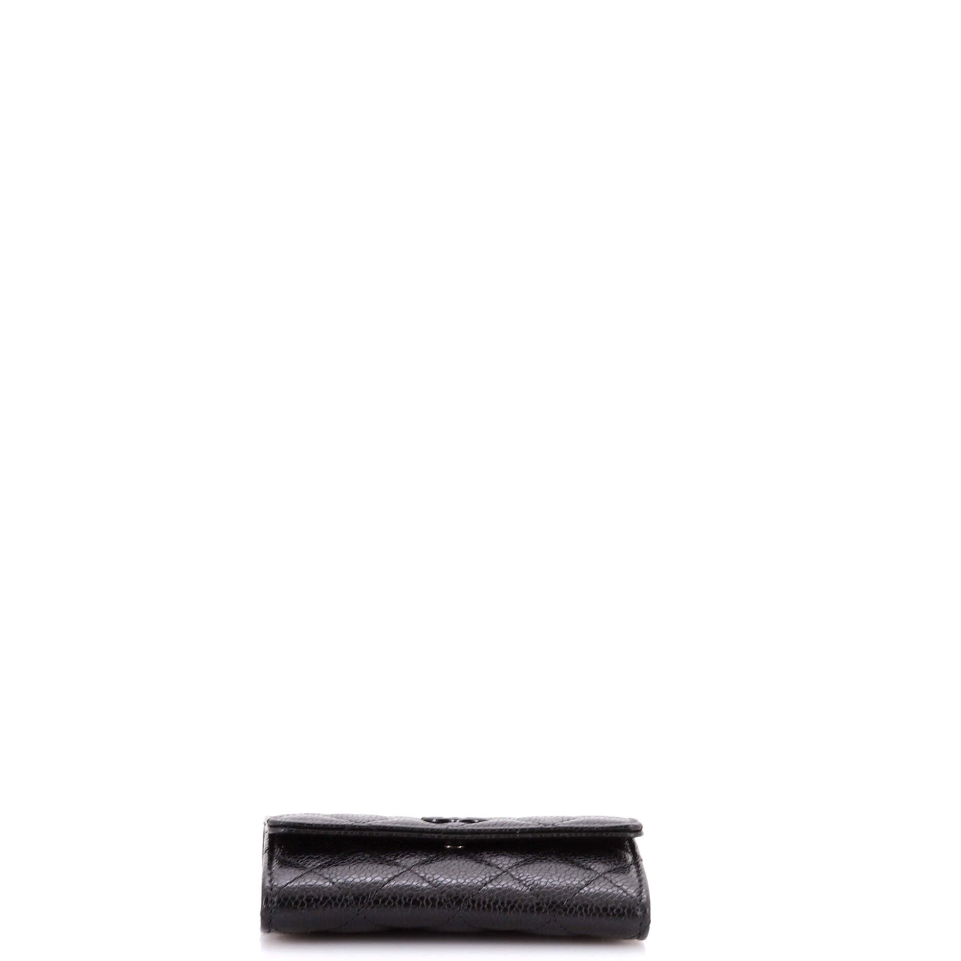 Incognito Flap Card Case Quilted Caviar