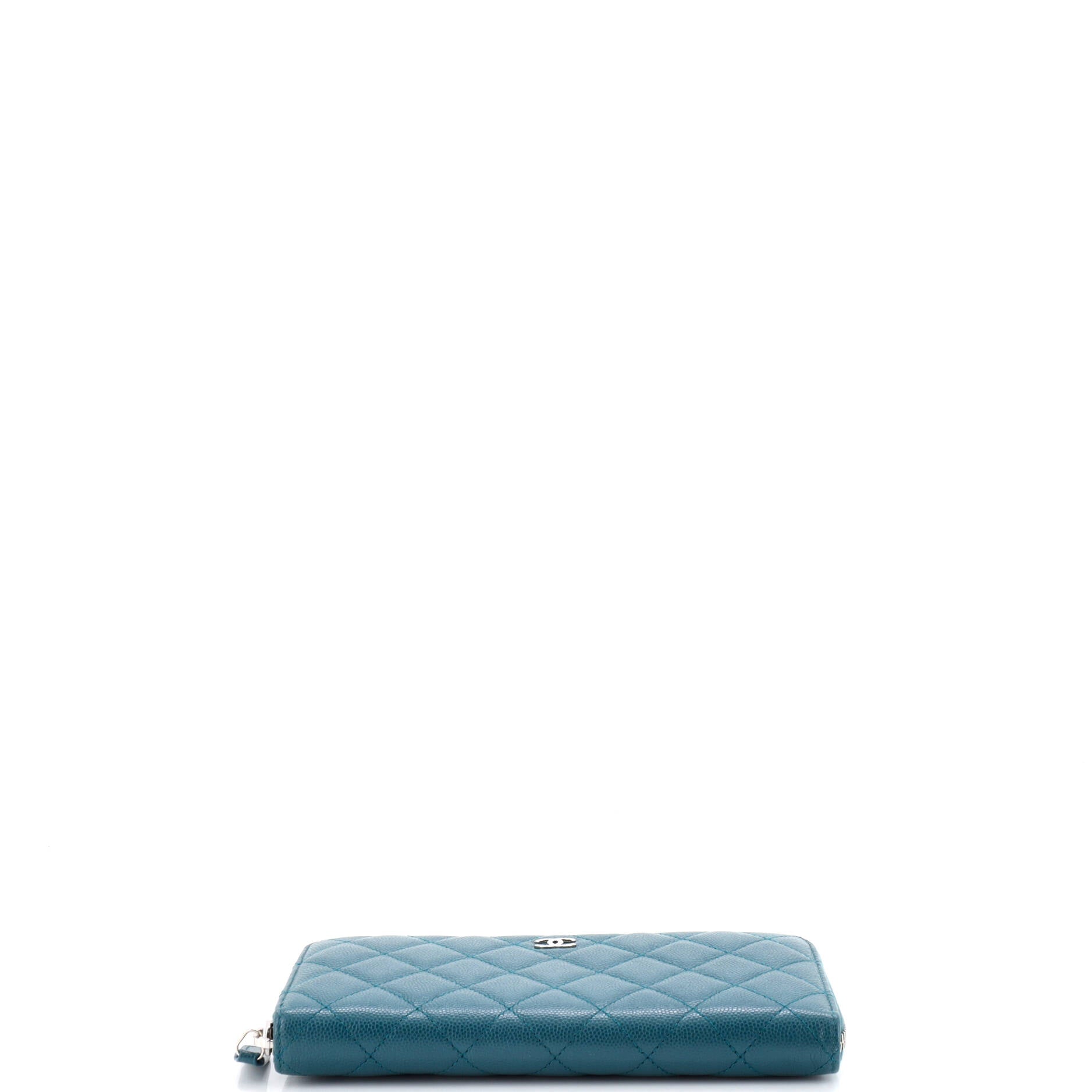 Zip Around Wallet Quilted Caviar Long