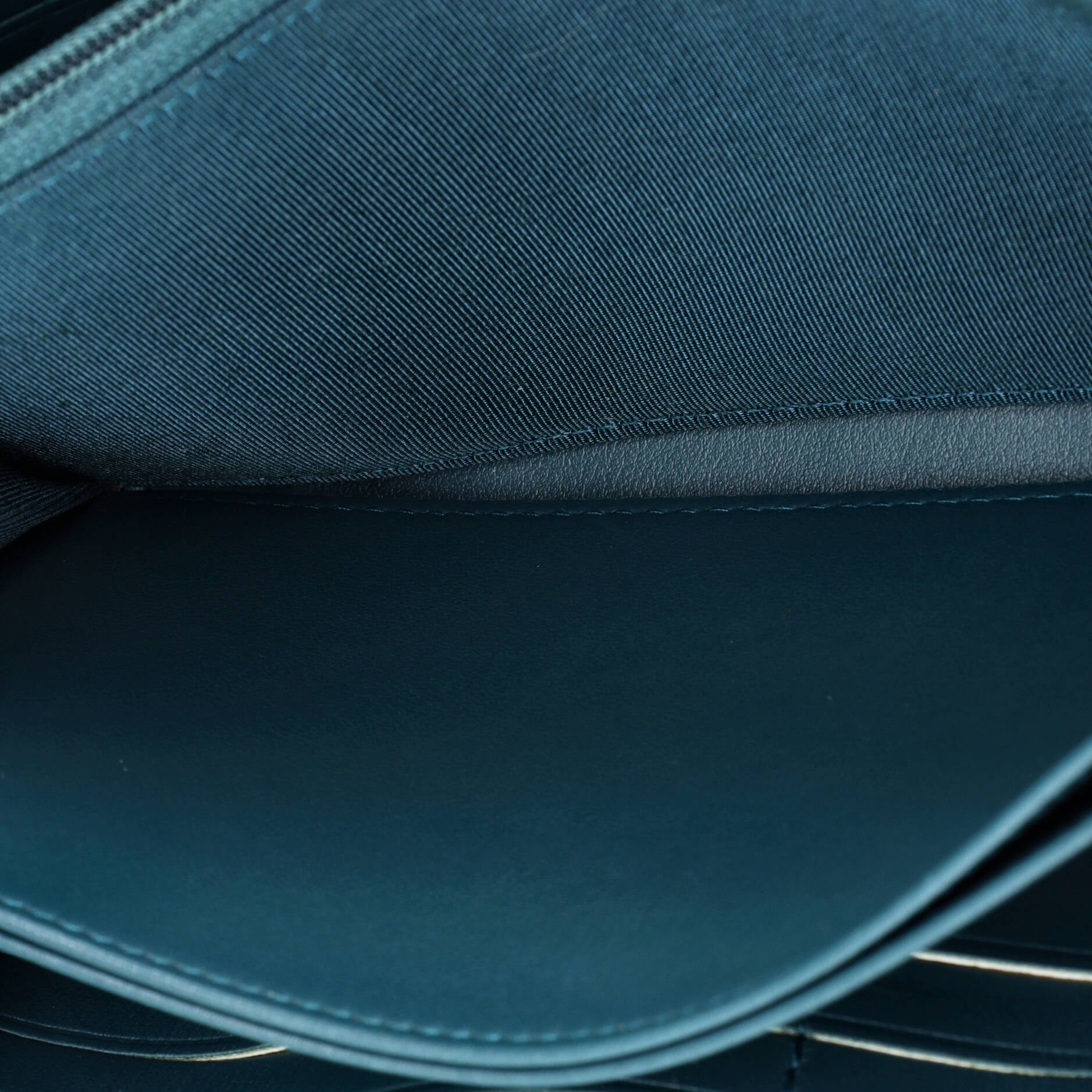 Zip Around Wallet Quilted Caviar Long