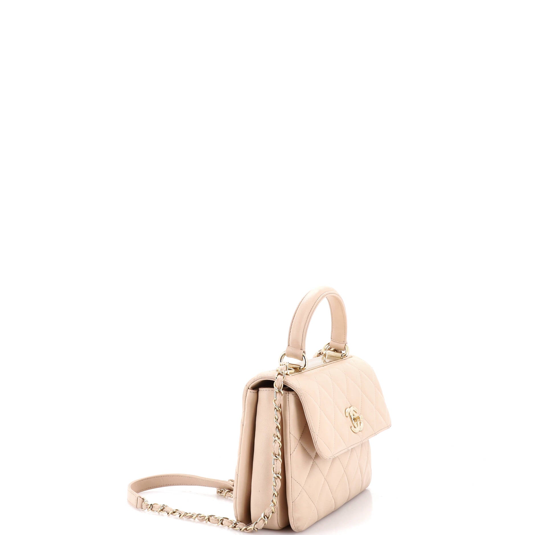 Trendy CC Top Handle Bag Quilted Lambskin Small