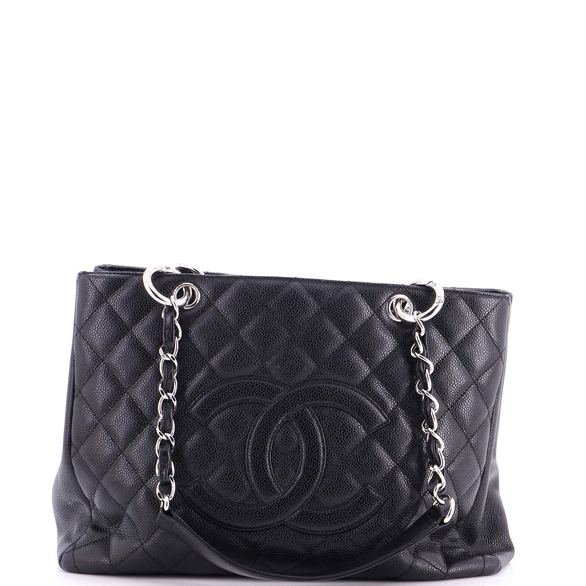 Grand Shopping Tote Quilted Caviar XL