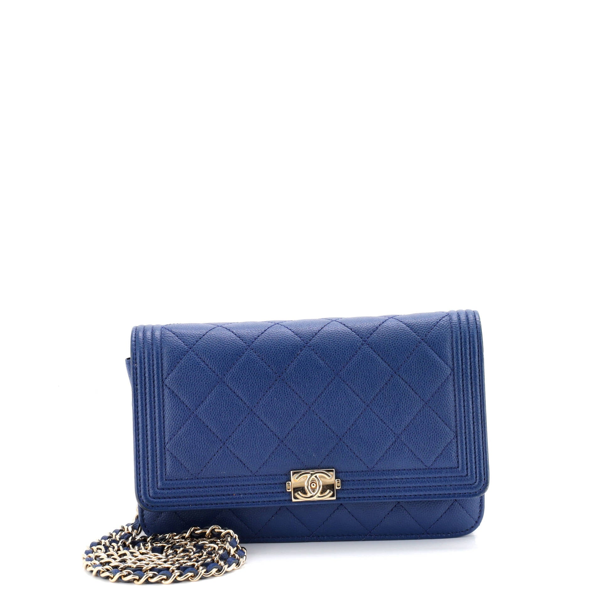 Boy Wallet on Chain Quilted Caviar