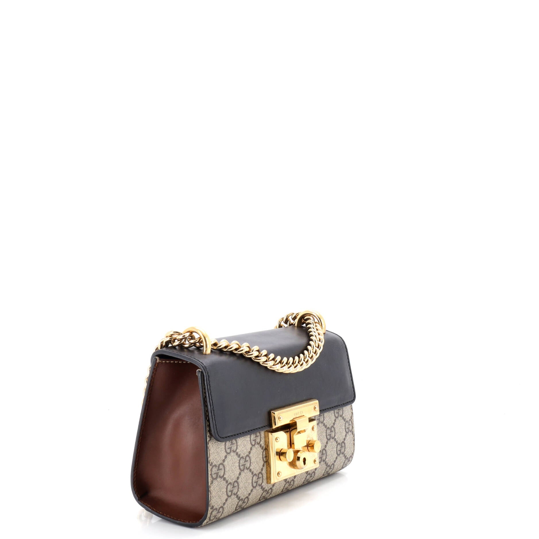 Padlock Shoulder Bag GG Coated Canvas and Leather Small