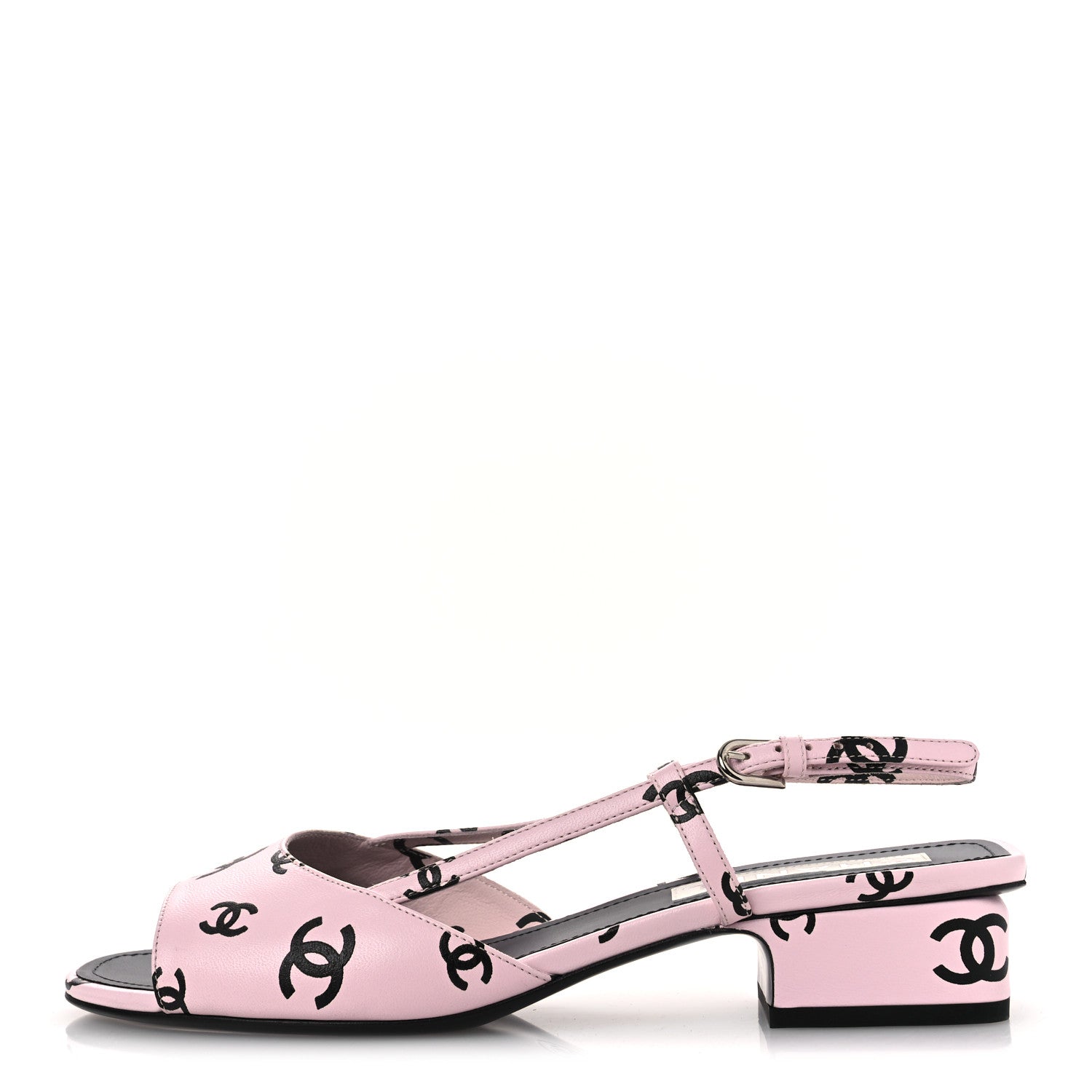 Printed Lambskin Coco Beach Sligback Sandals 40 Light Pink Black