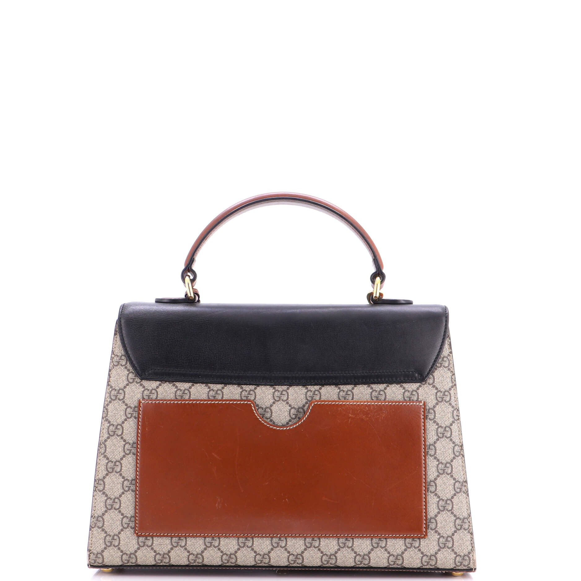 Padlock Top Handle Bag GG Coated Canvas and Leather Medium