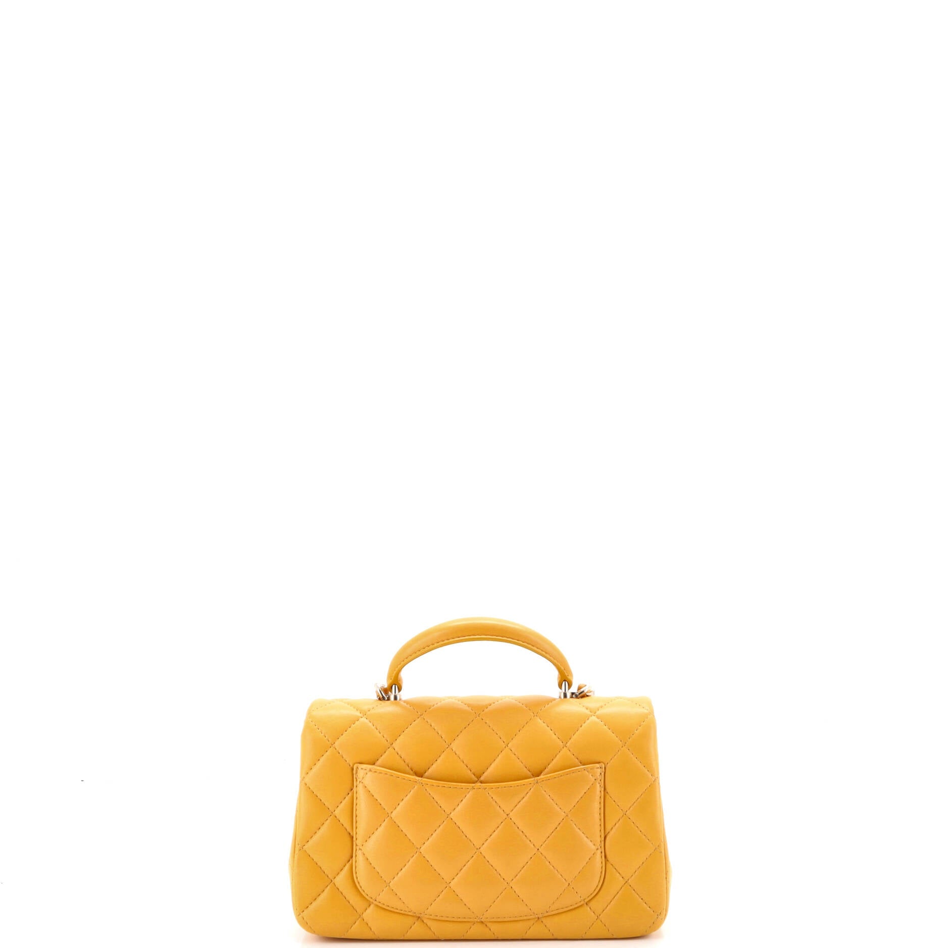 Classic Single Flap Top Handle Bag Quilted Lambskin Mini