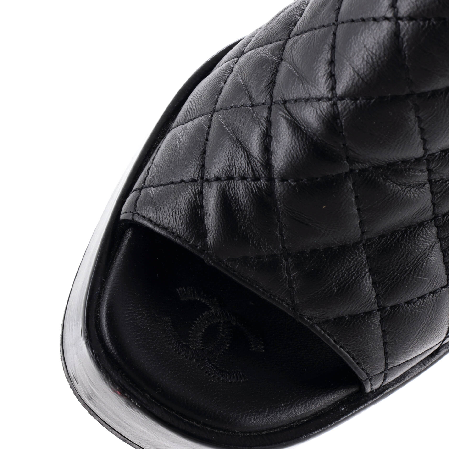 Women's CC Slingback Platform Sandals Quilted Leather