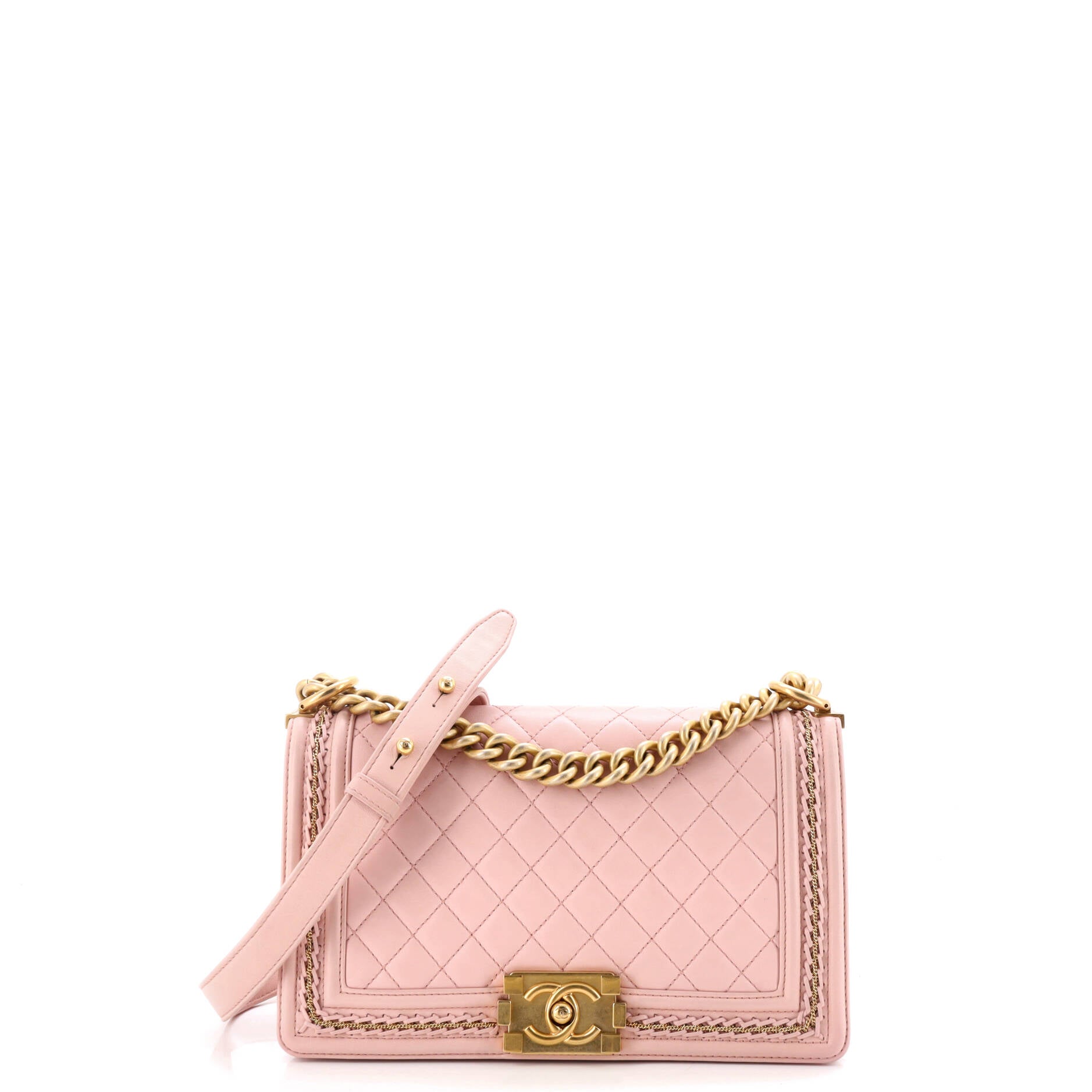 Boy Flap Bag Quilted Lambskin with Chain Detail Old Medium