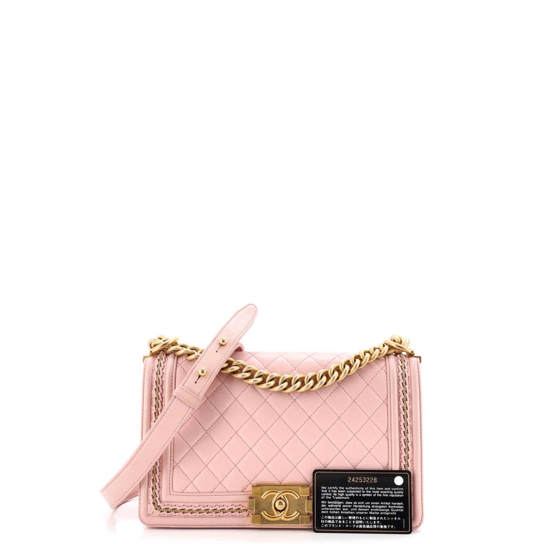 Boy Flap Bag Quilted Lambskin with Chain Detail Old Medium