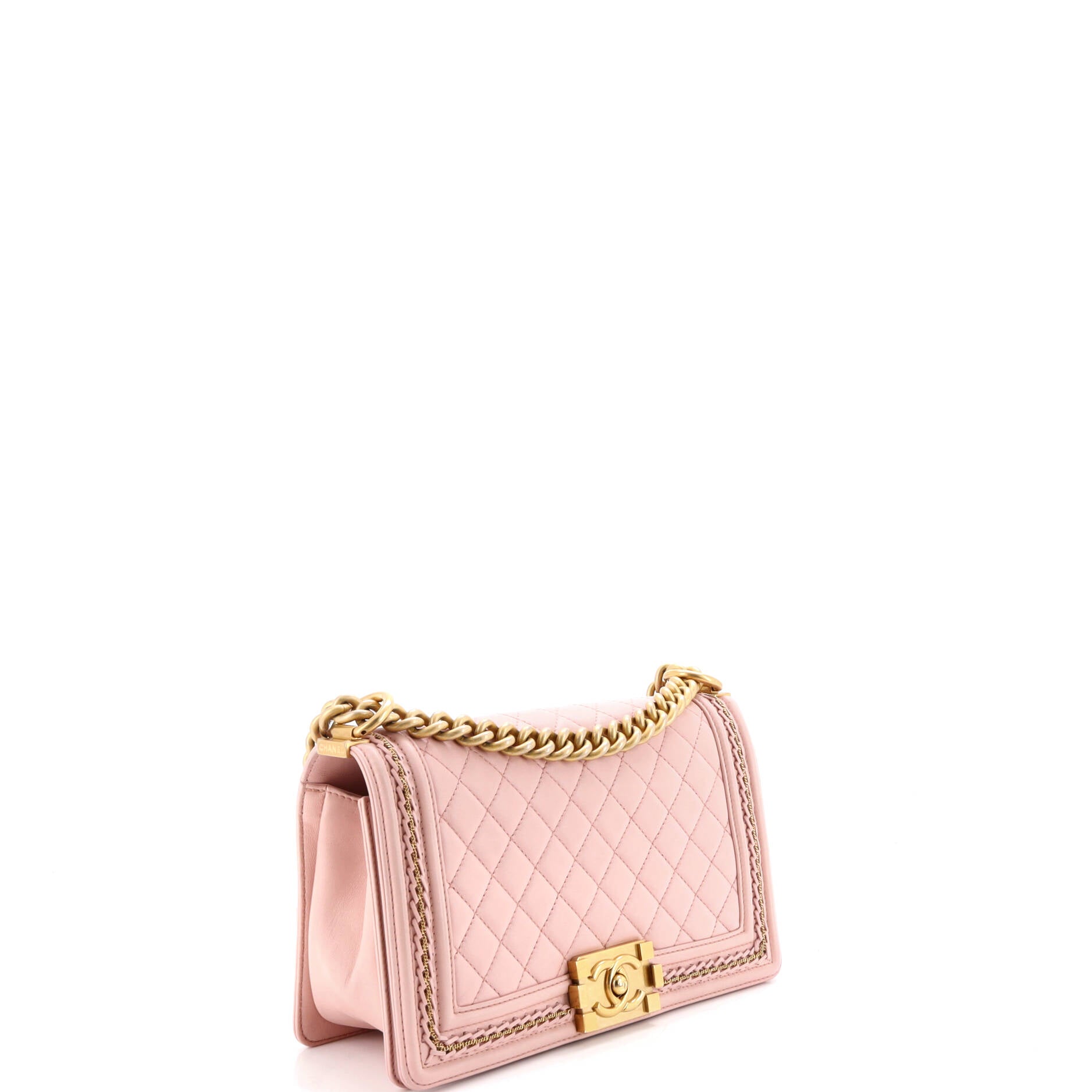 Boy Flap Bag Quilted Lambskin with Chain Detail Old Medium