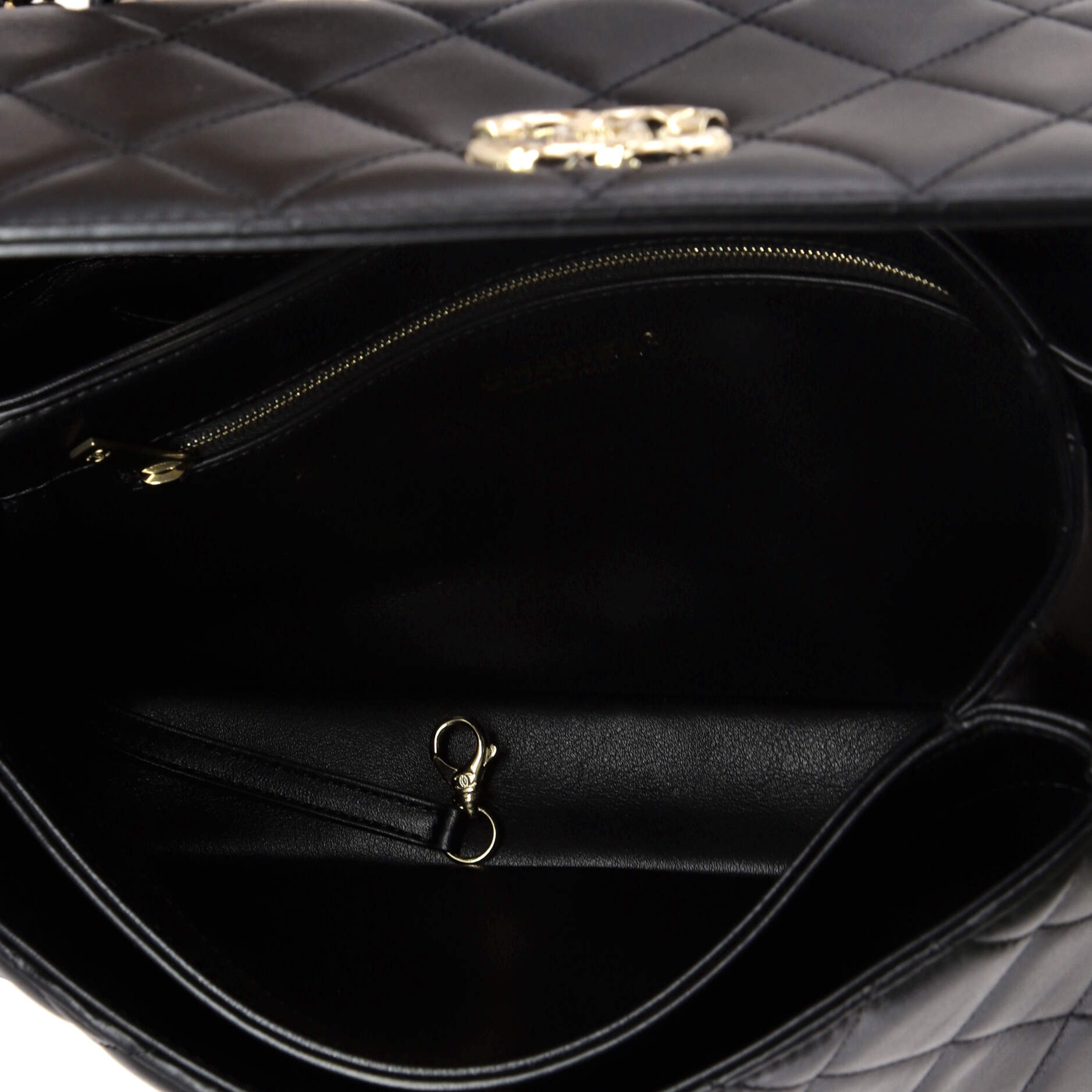 Trendy CC Top Handle Bag Quilted Lambskin Medium