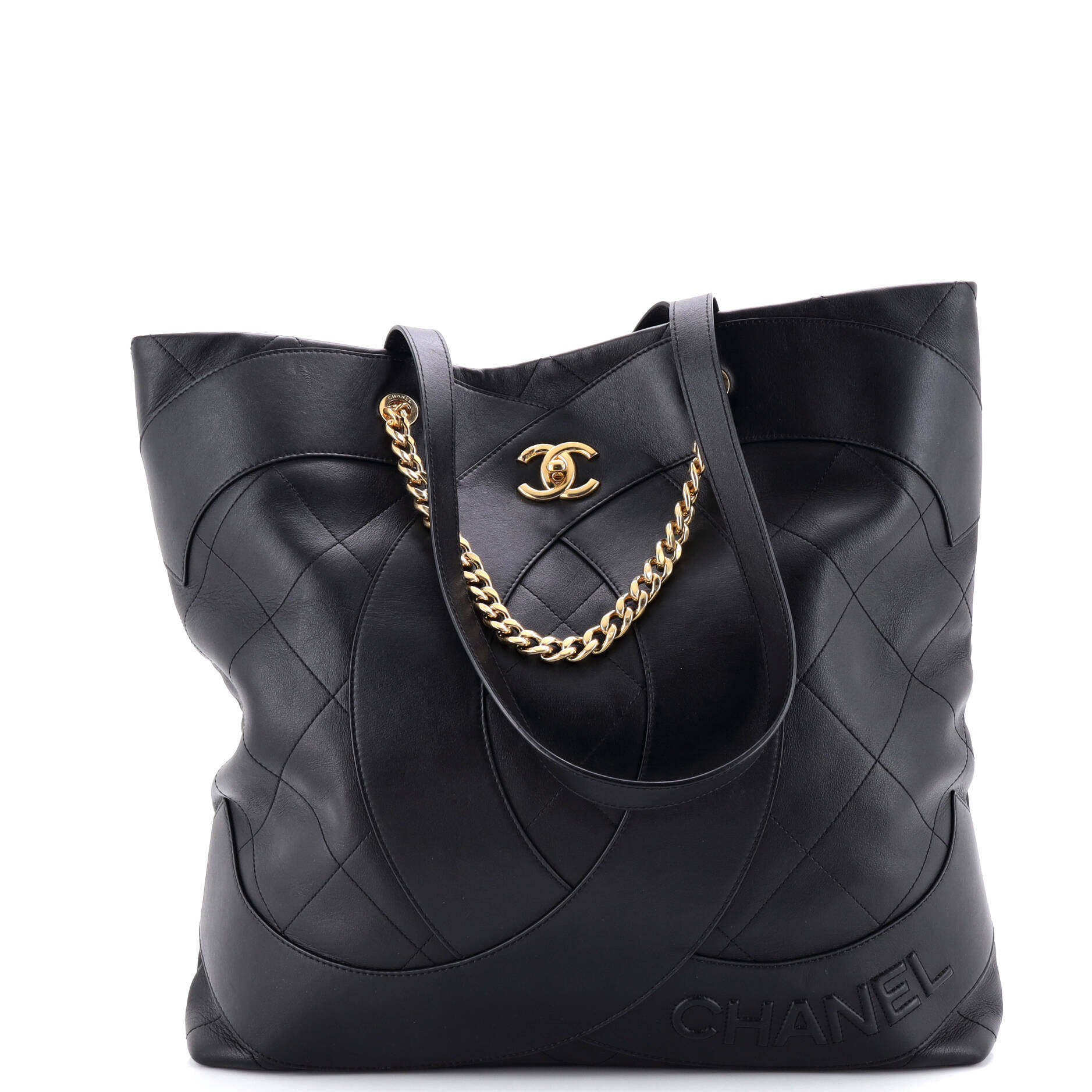Club Monaco Shopping Tote Quilted Lambskin Large