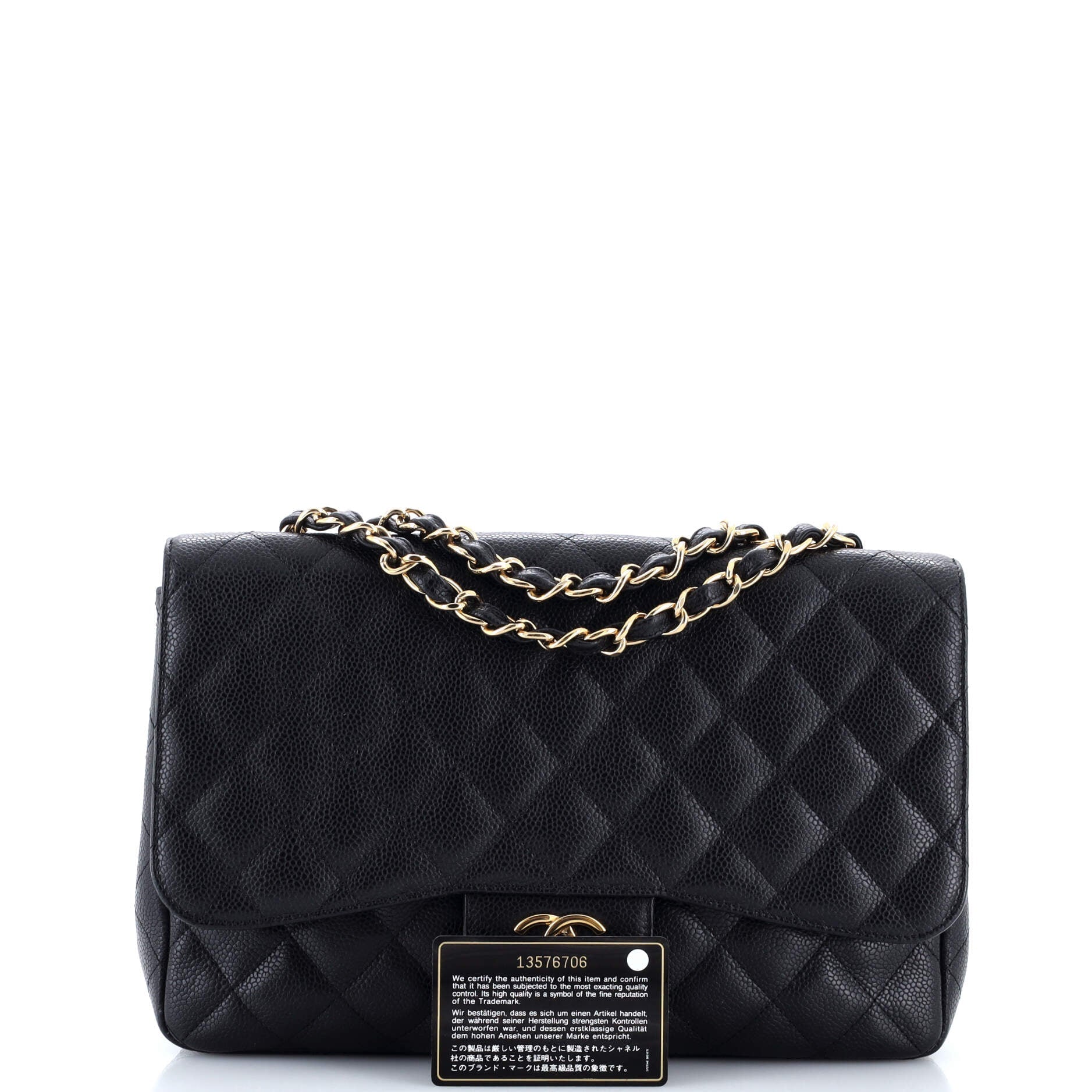 Vintage Classic Single Flap Bag Quilted Caviar Jumbo
