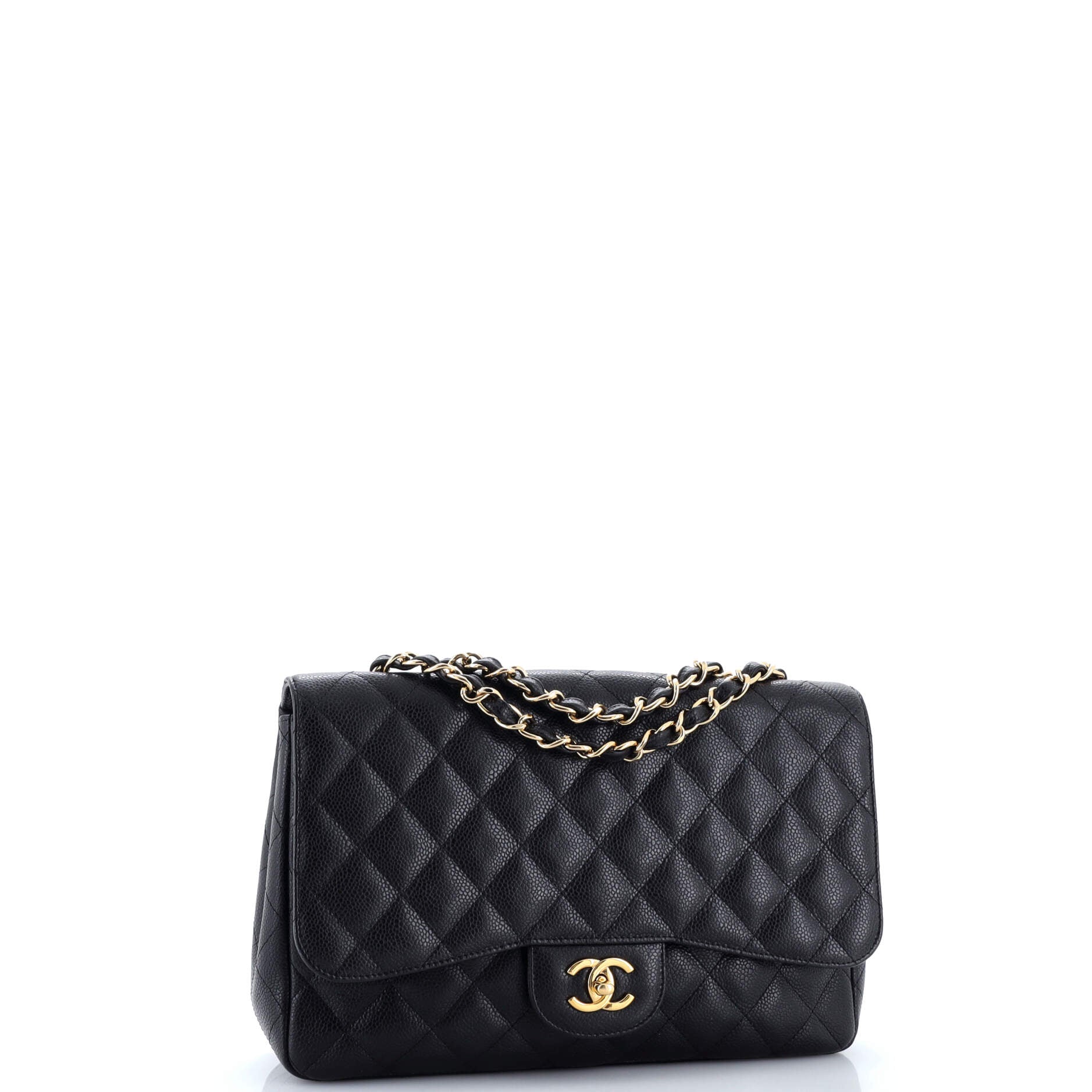 Vintage Classic Single Flap Bag Quilted Caviar Jumbo
