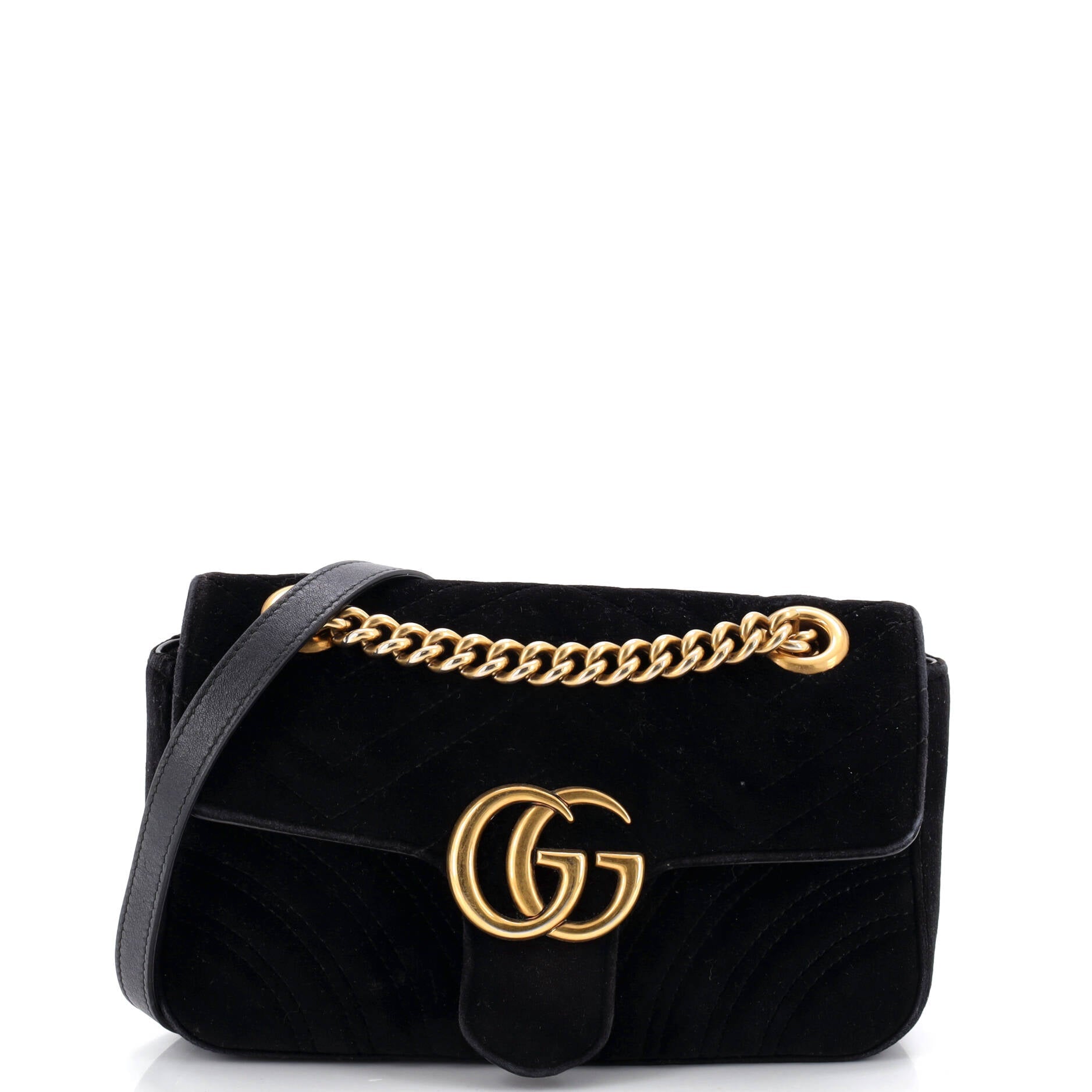 GG Marmont Flap Bag Matelasse Velvet Mini