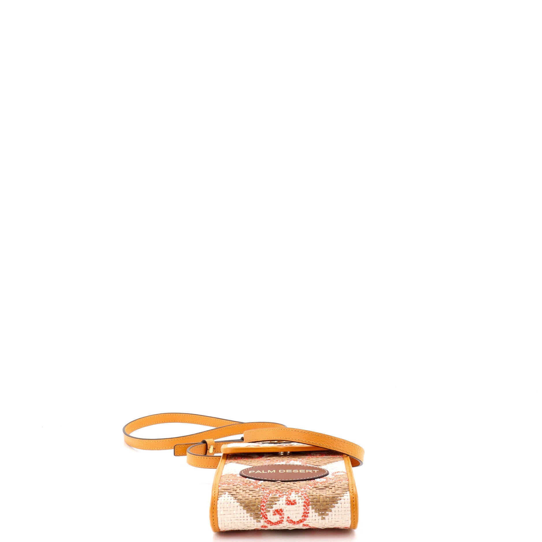 Destination Phone Flap Crossbody Bag Straw Effect GG Raffia