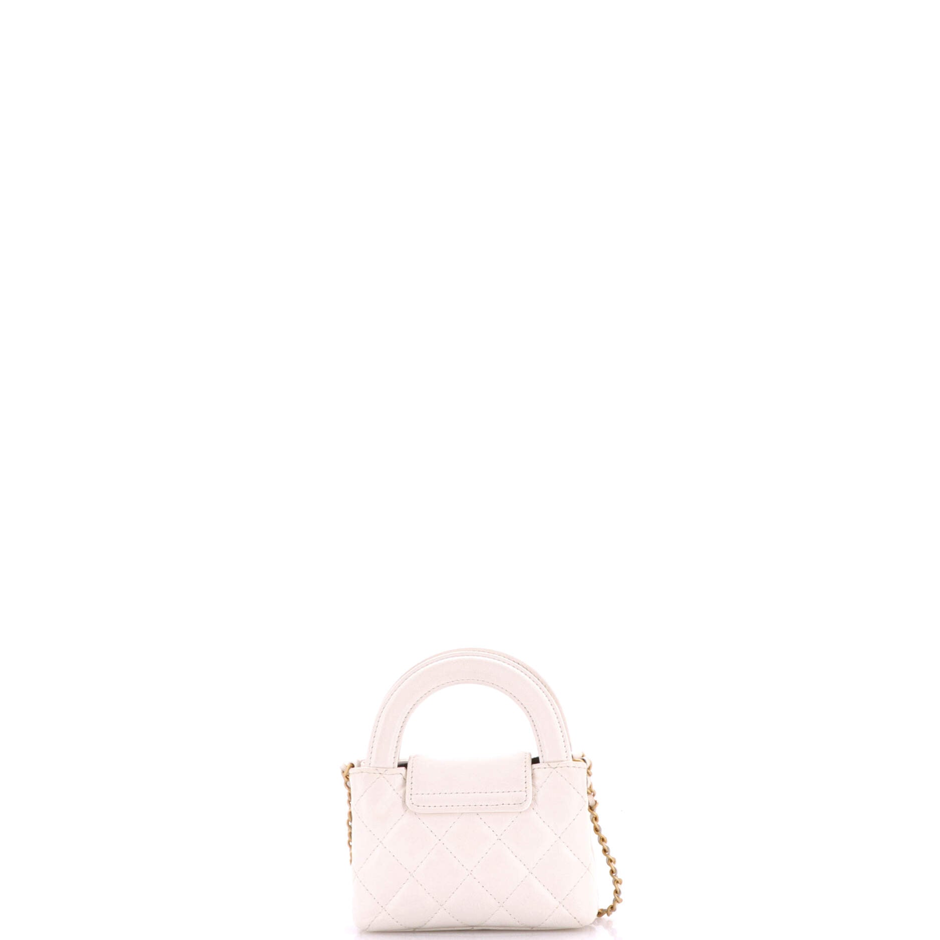 Kelly Top Handle Shopping Bag Quilted Shiny Aged Calfskin Nano