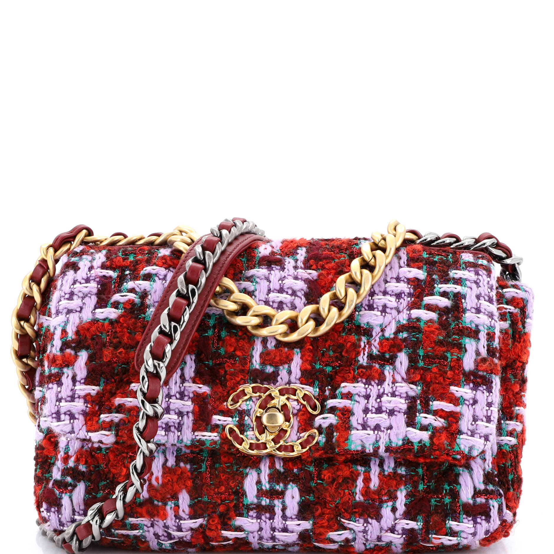 19 Flap Bag Quilted Tweed Medium