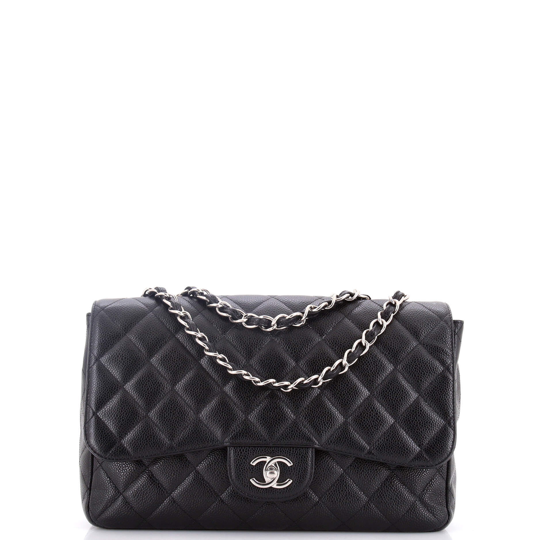 Vintage Classic Single Flap Bag Quilted Caviar Jumbo