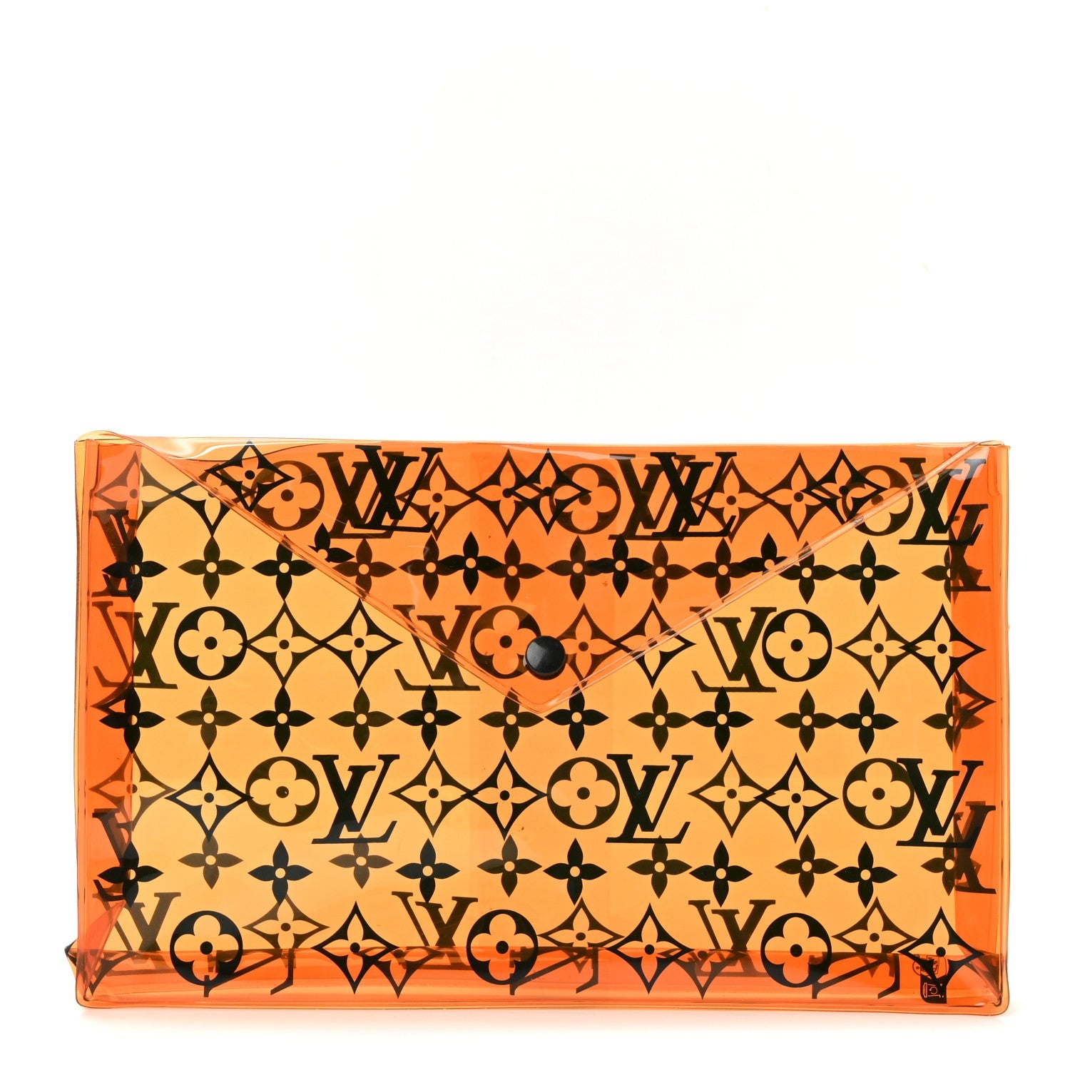 PVC Monogram Printed Envelope Pouch Orange