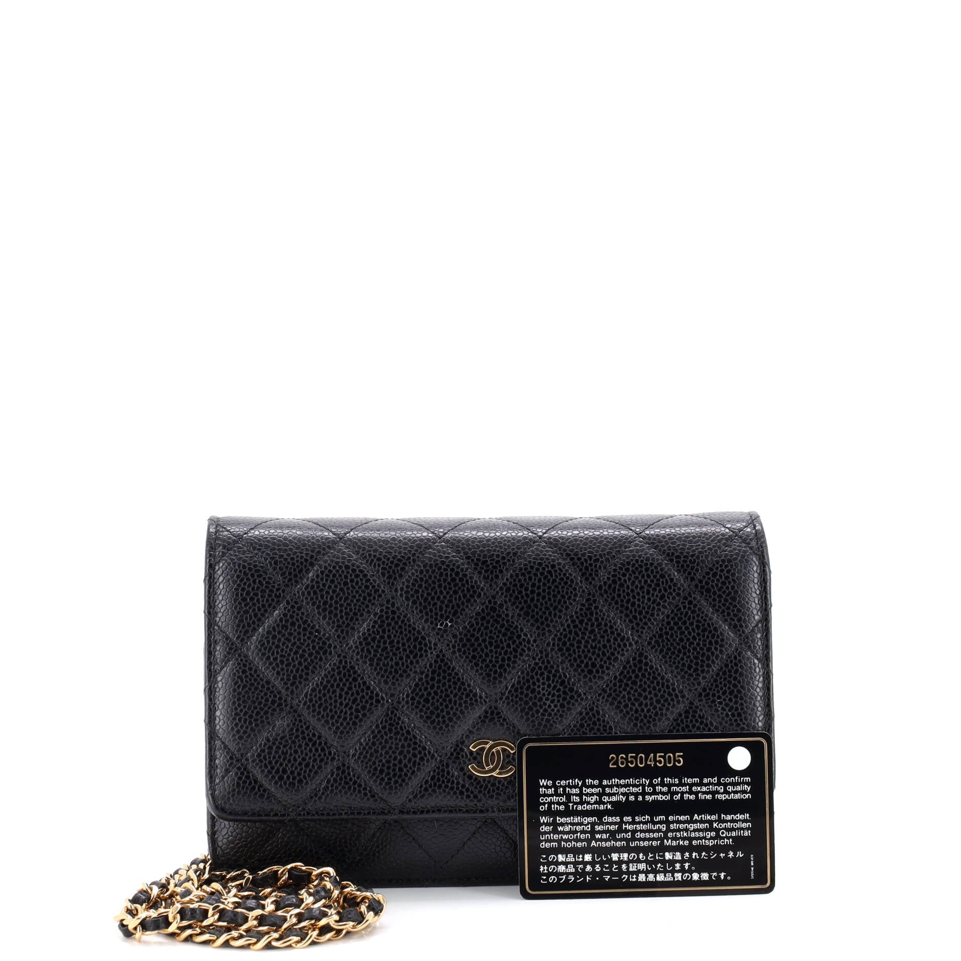 Wallet on Chain Quilted Caviar