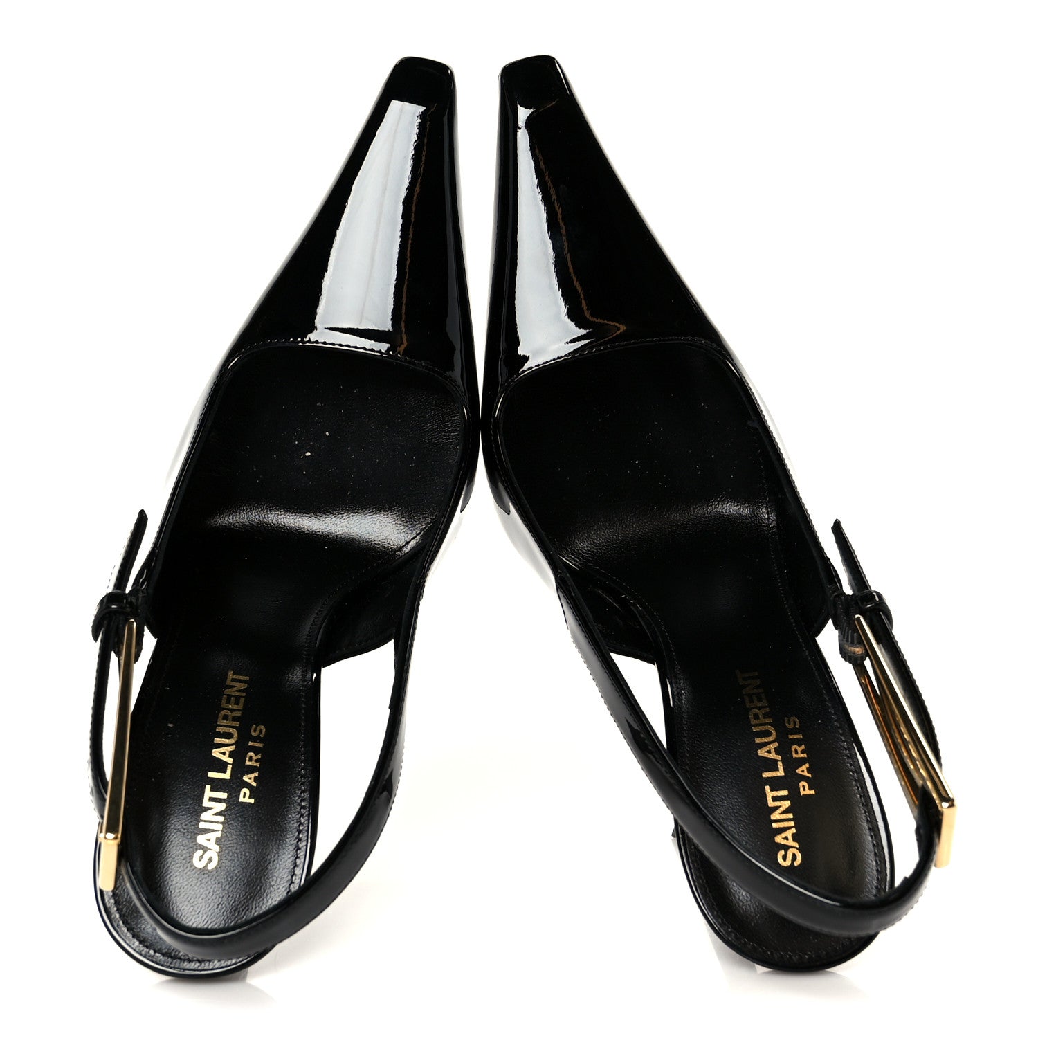 Glazed Calfskin Lee Slingback Pumps 35 Black