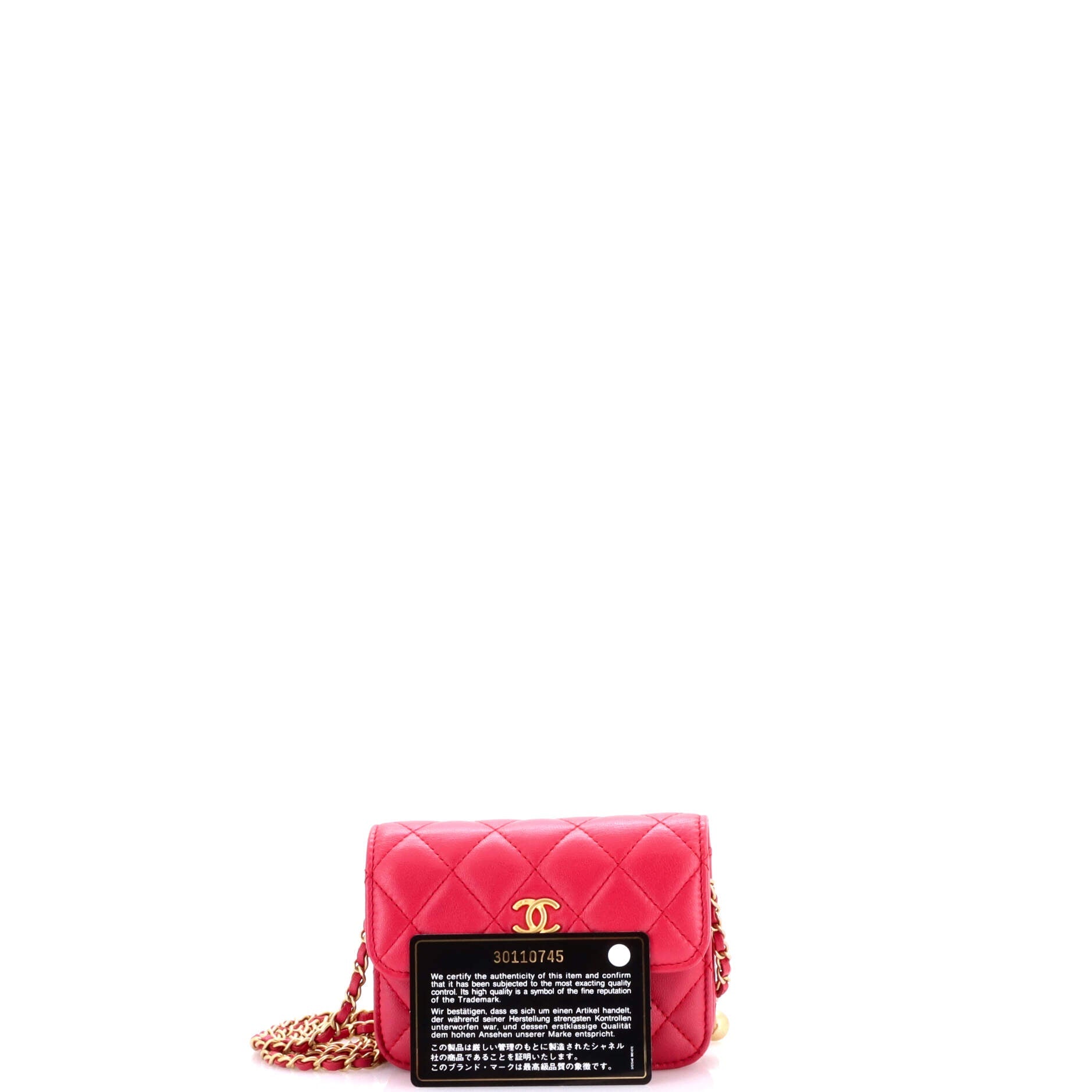 Pearl Crush Flap Clutch with Chain Quilted Lambskin Mini