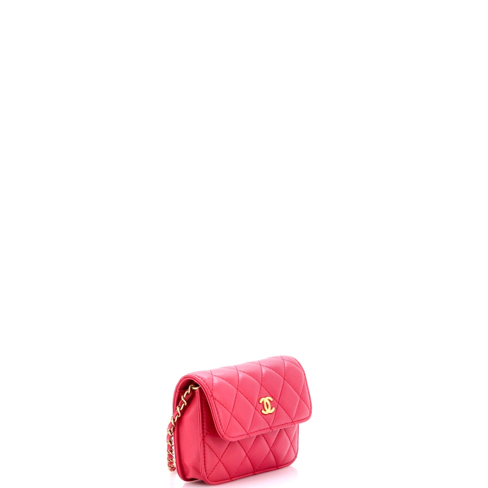 Pearl Crush Flap Clutch with Chain Quilted Lambskin Mini