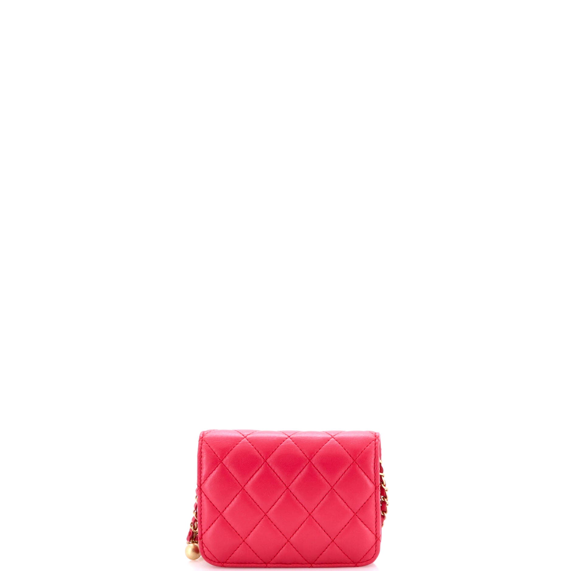 Pearl Crush Flap Clutch with Chain Quilted Lambskin Mini