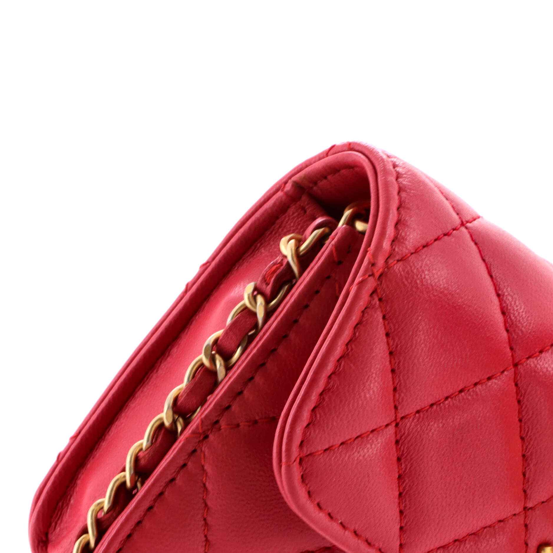 Pearl Crush Flap Clutch with Chain Quilted Lambskin Mini