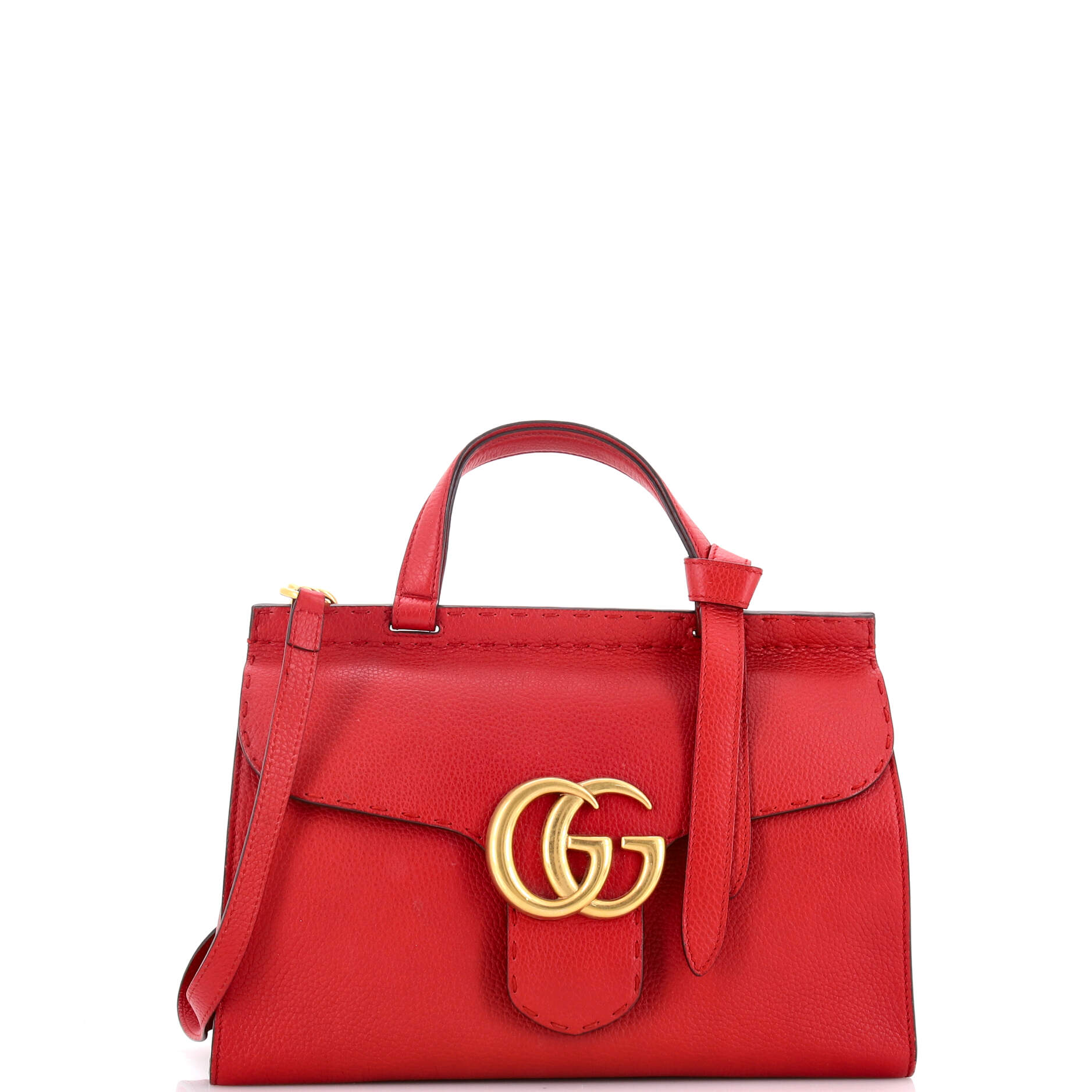 GG Marmont Top Handle Bag Leather Small