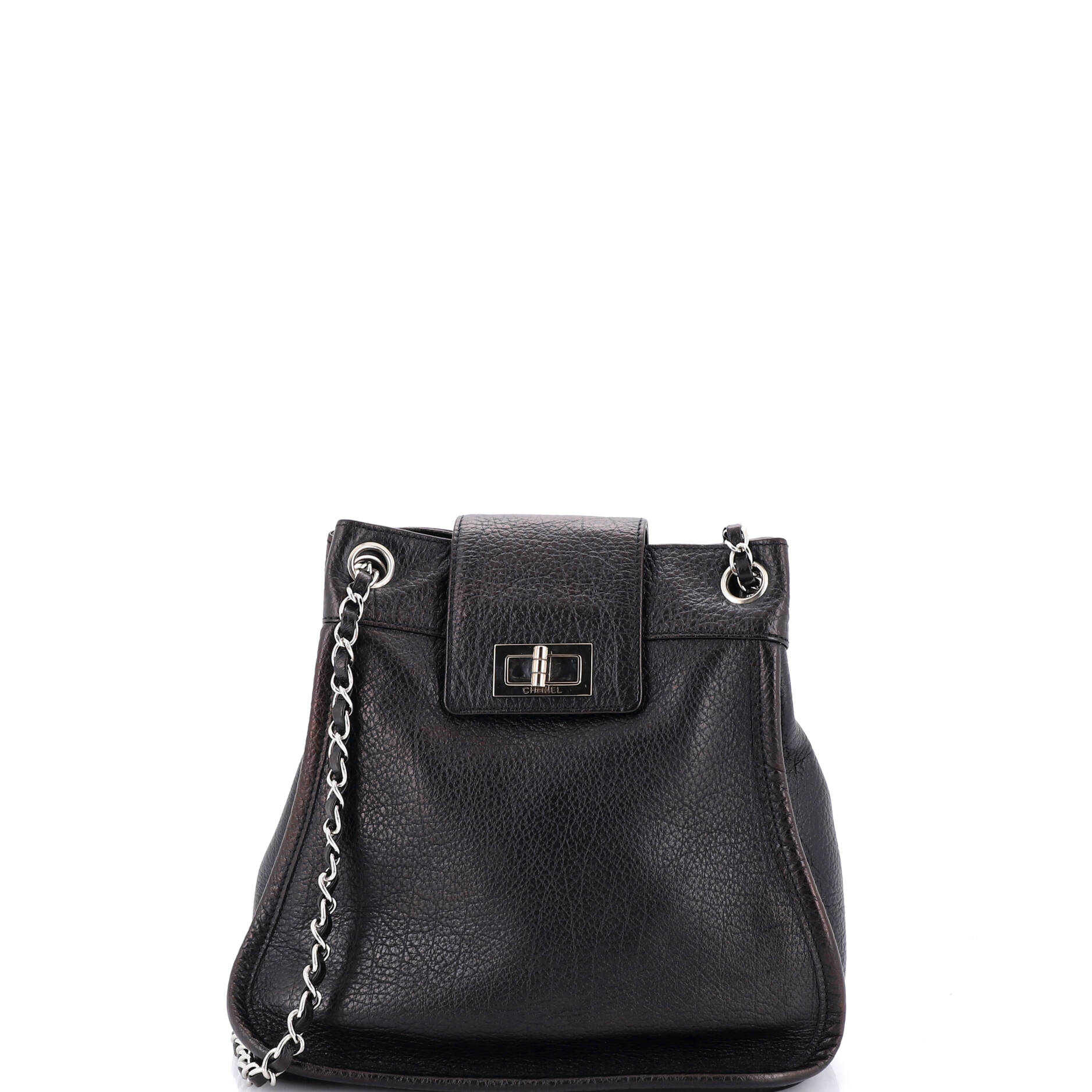 Mademoiselle Lock Accordion Shoulder Bag Leather Small