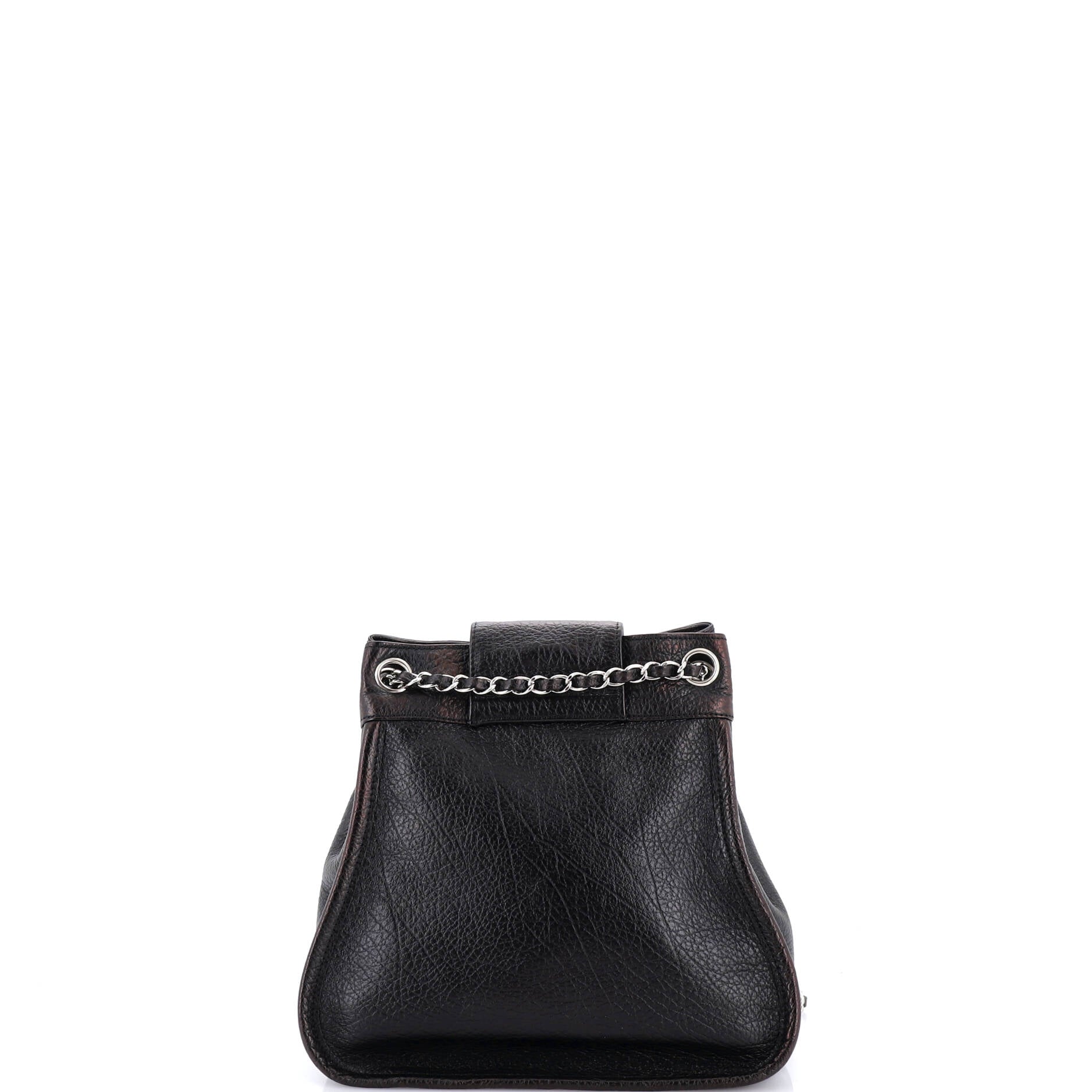 Mademoiselle Lock Accordion Shoulder Bag Leather Small