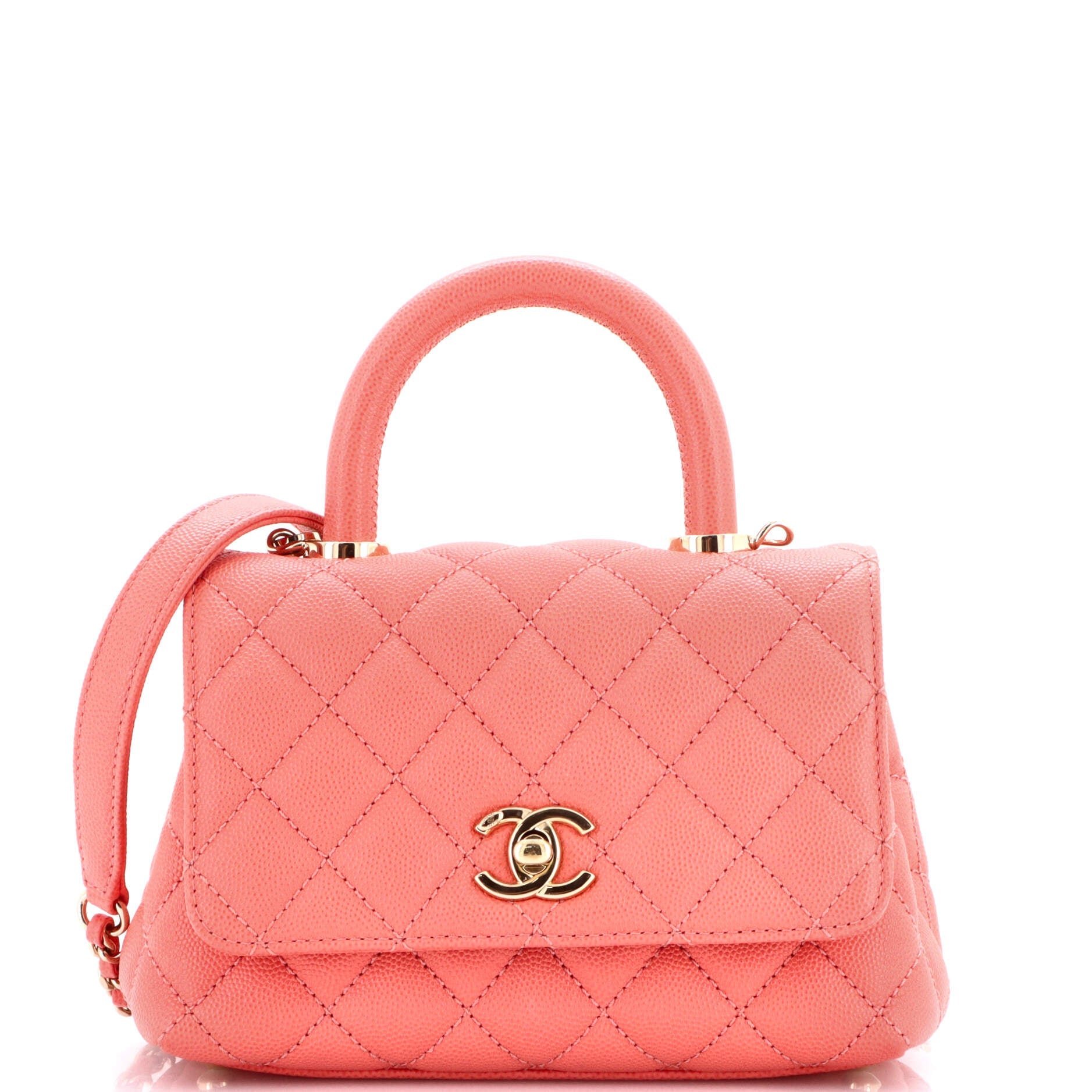 Coco Top Handle Bag Quilted Caviar Extra Mini