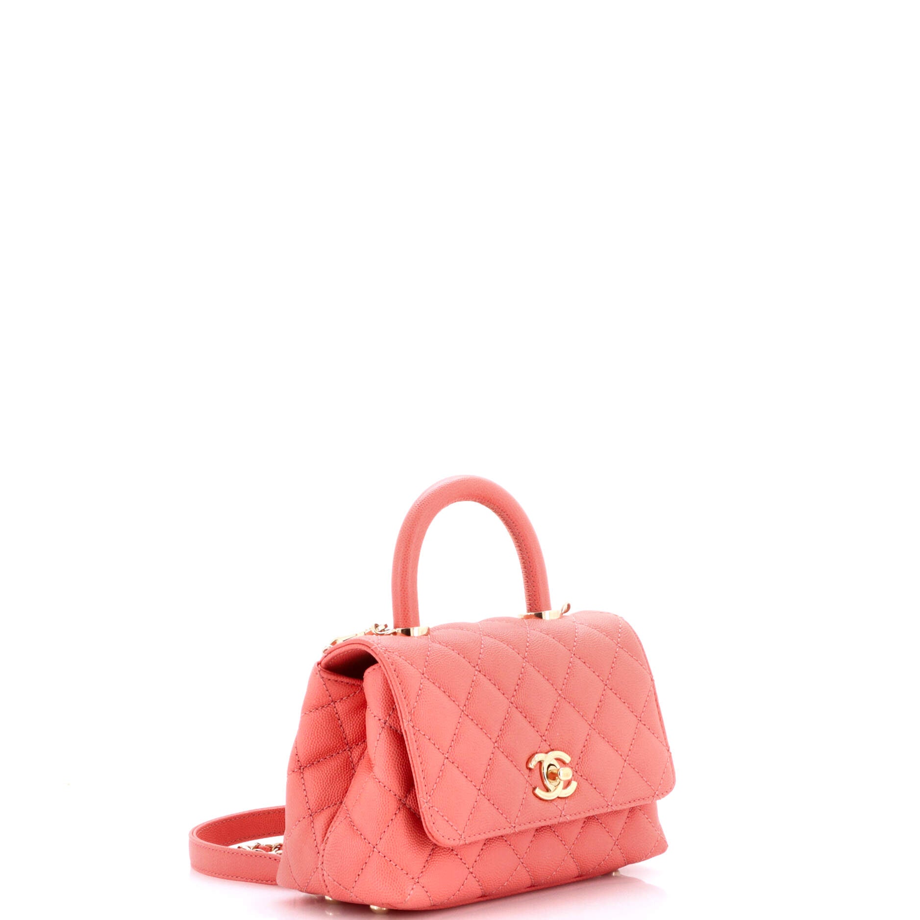 Coco Top Handle Bag Quilted Caviar Extra Mini