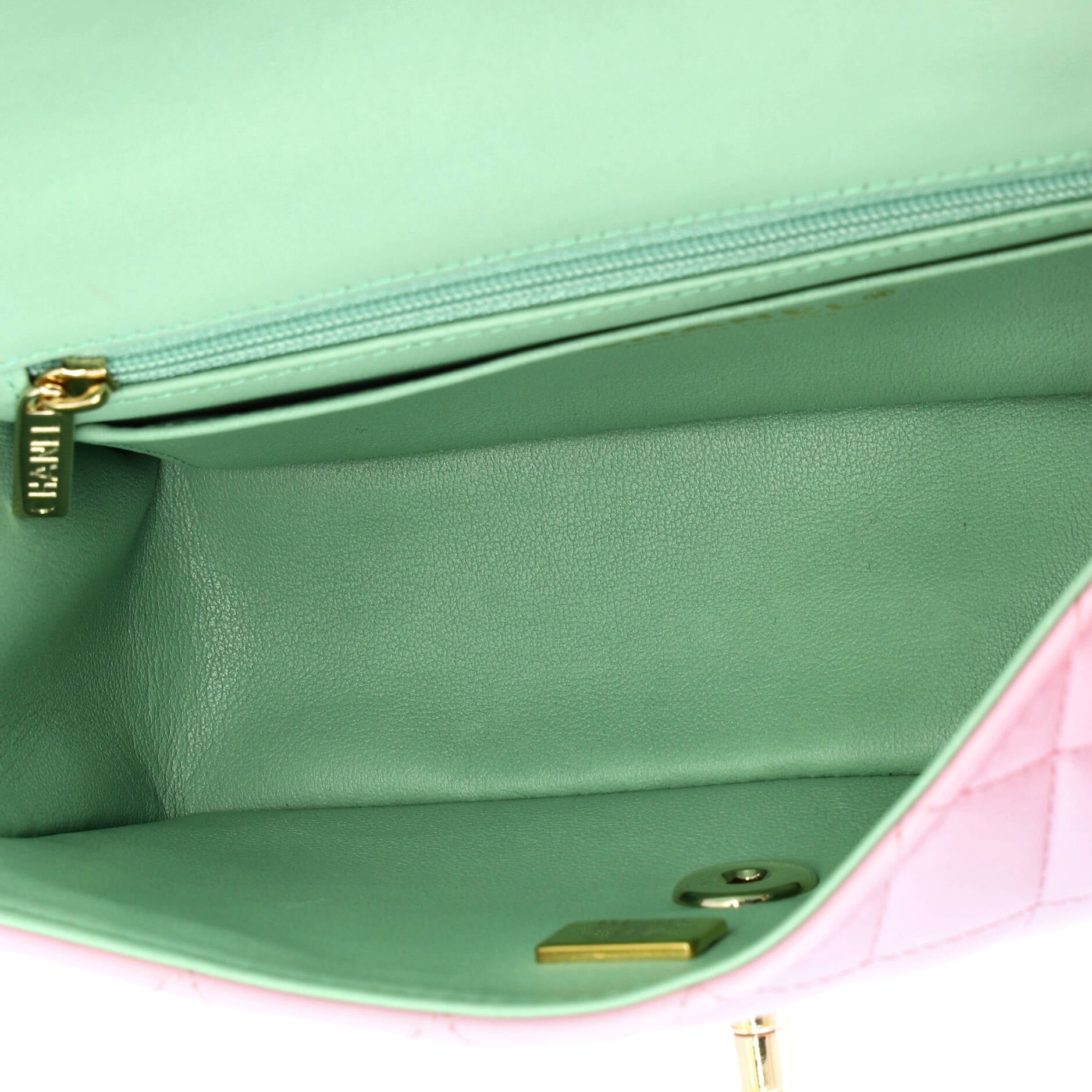 Classic Single Flap Top Handle Bag Quilted Lambskin Mini