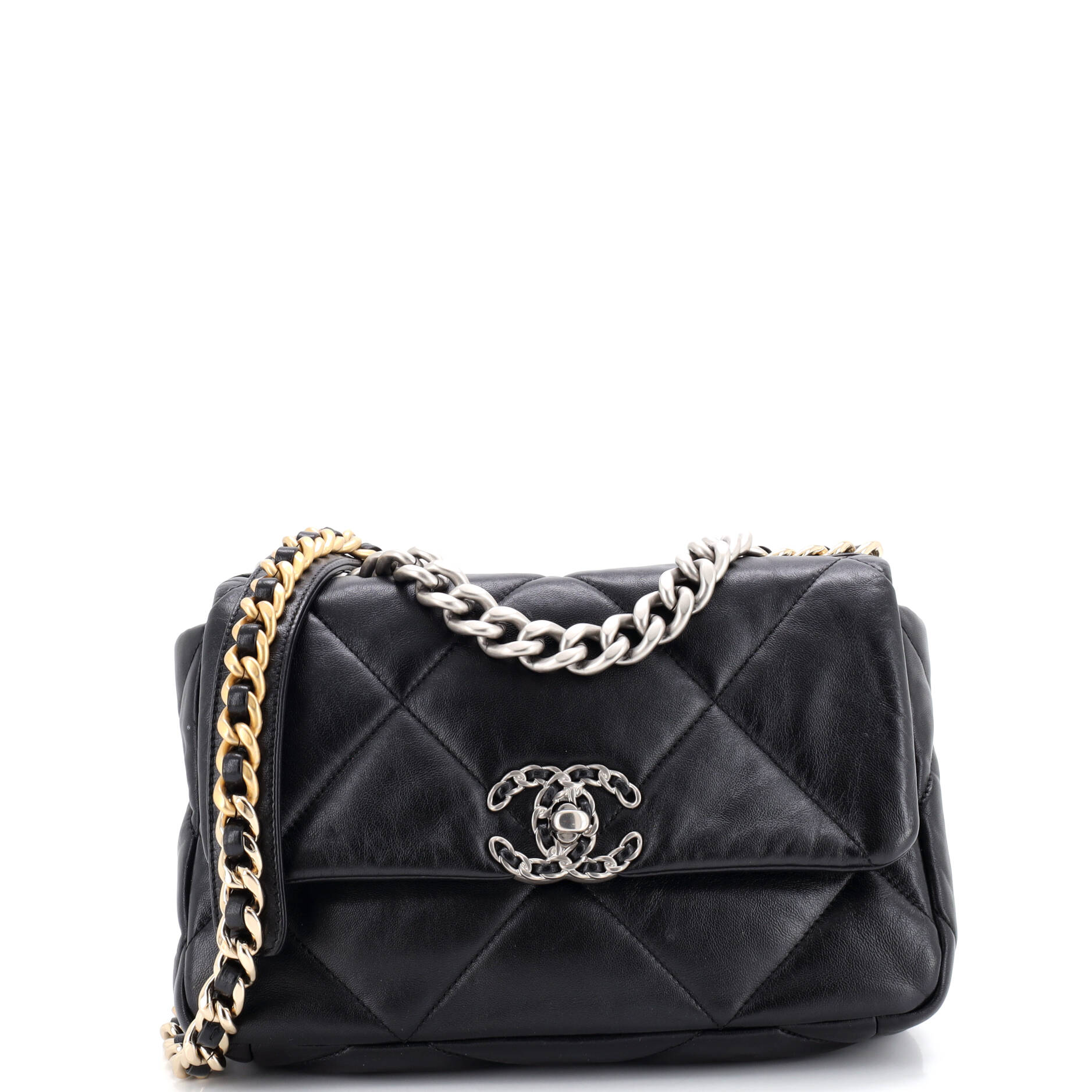 19 Flap Bag Quilted Leather Medium