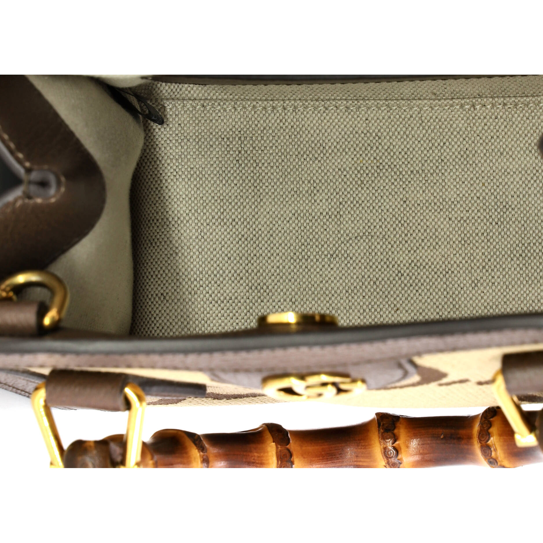 Diana NM Bamboo Handle Tote Jumbo GG Canvas Mini