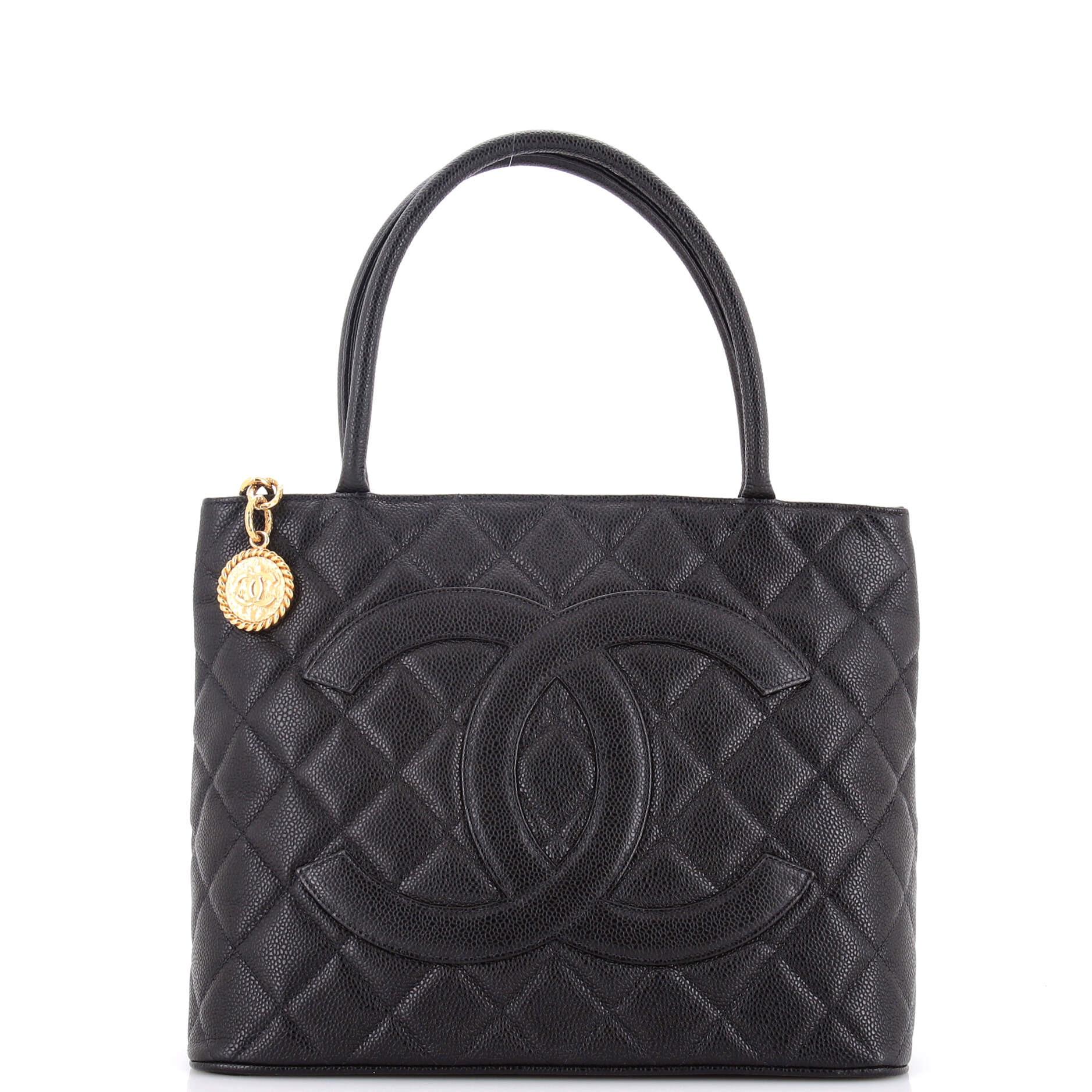 Medallion Tote Quilted Caviar
